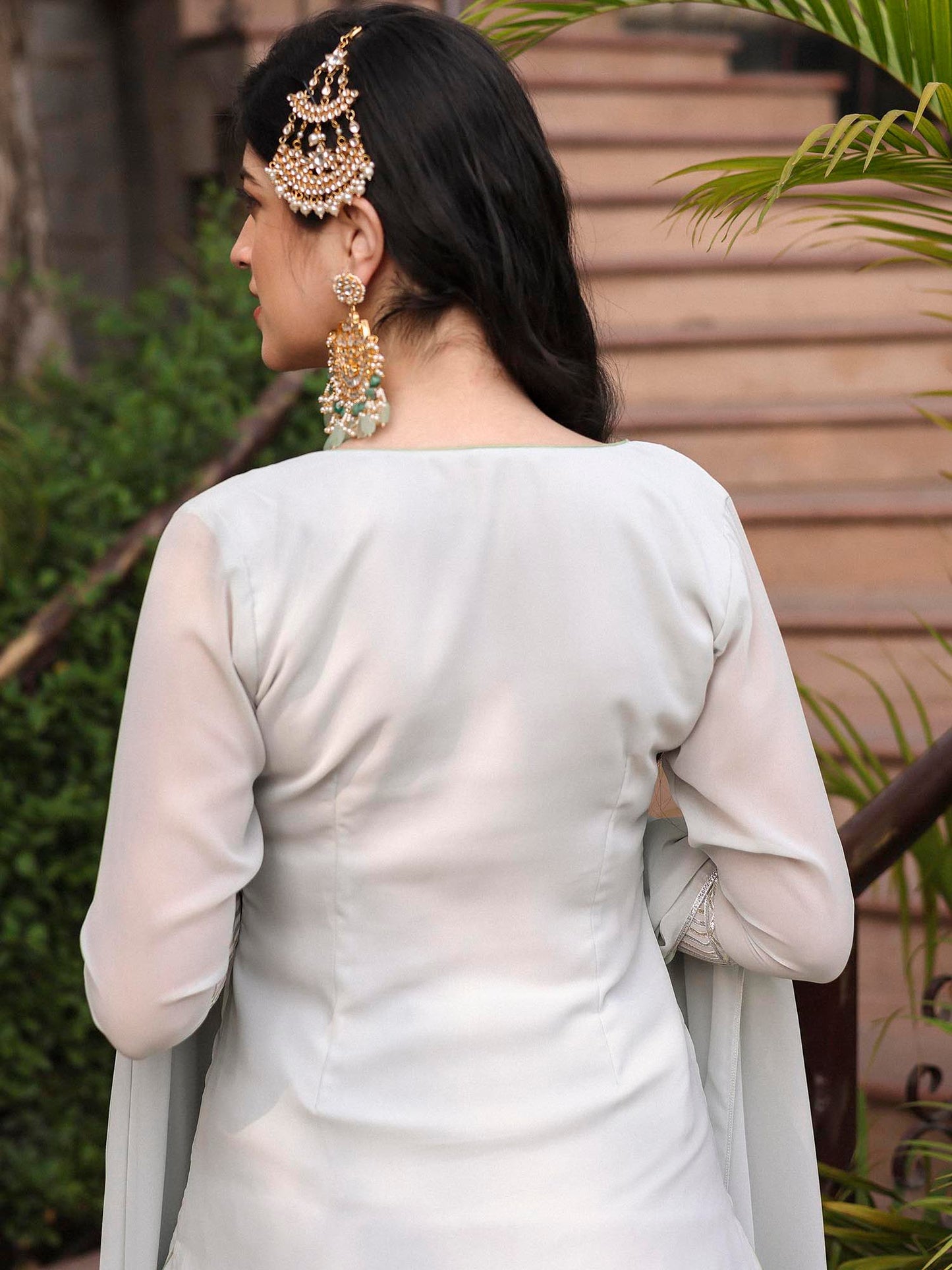 GREY KURTA CHURIDAR DHOTI SET