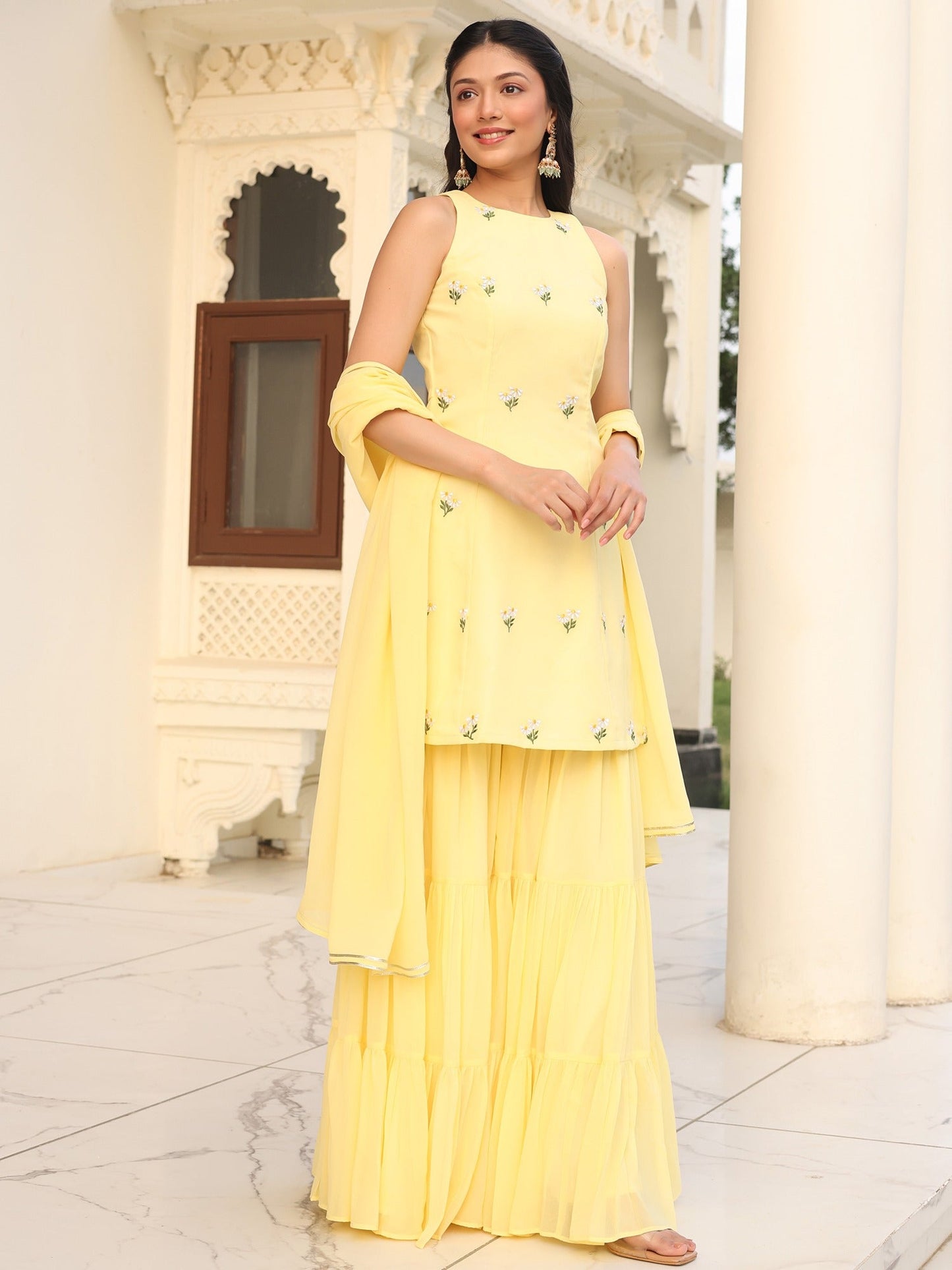 Poo's Iconic Yellow Sharara Set