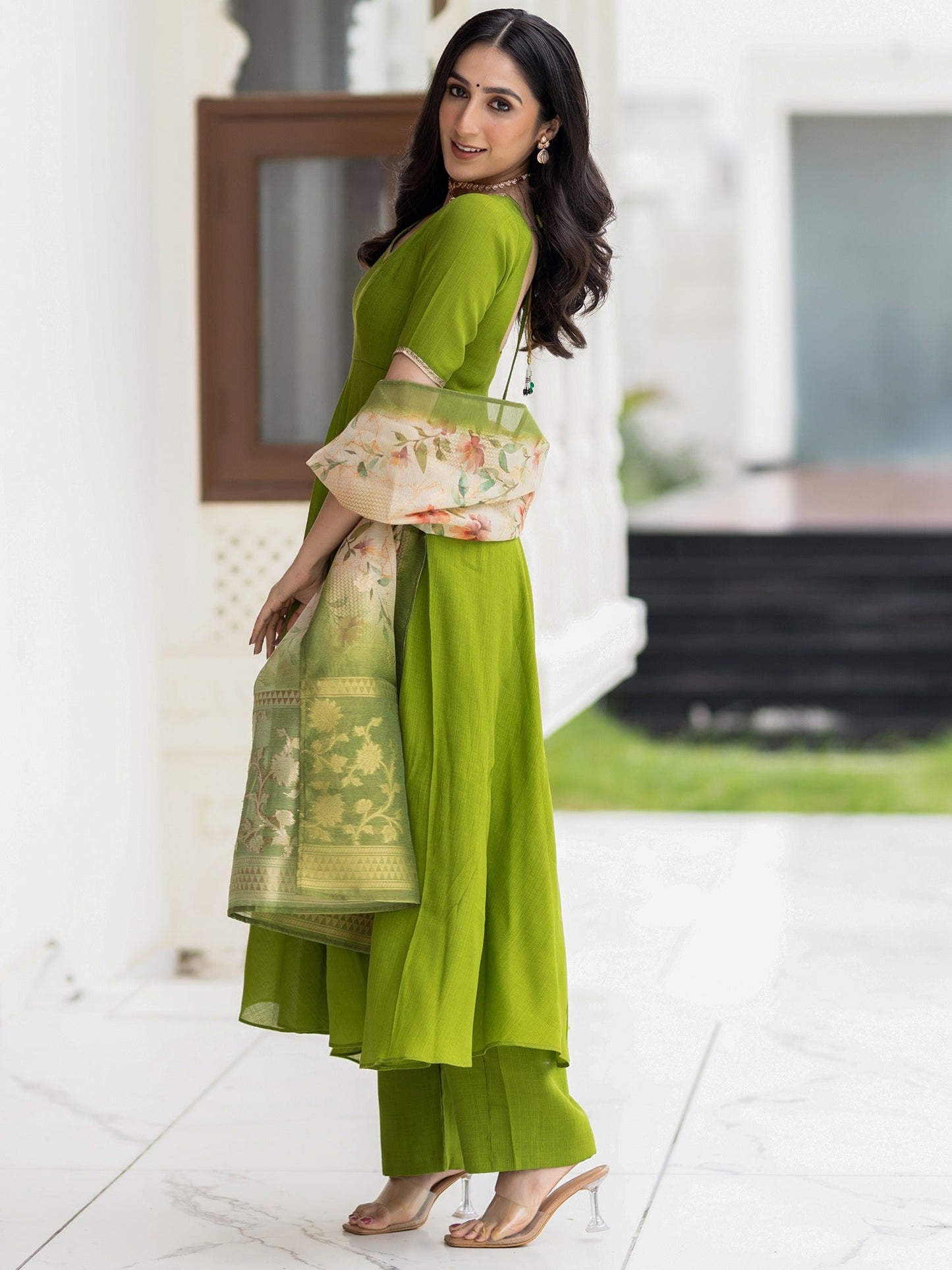 Ethnic Olive Suit Set