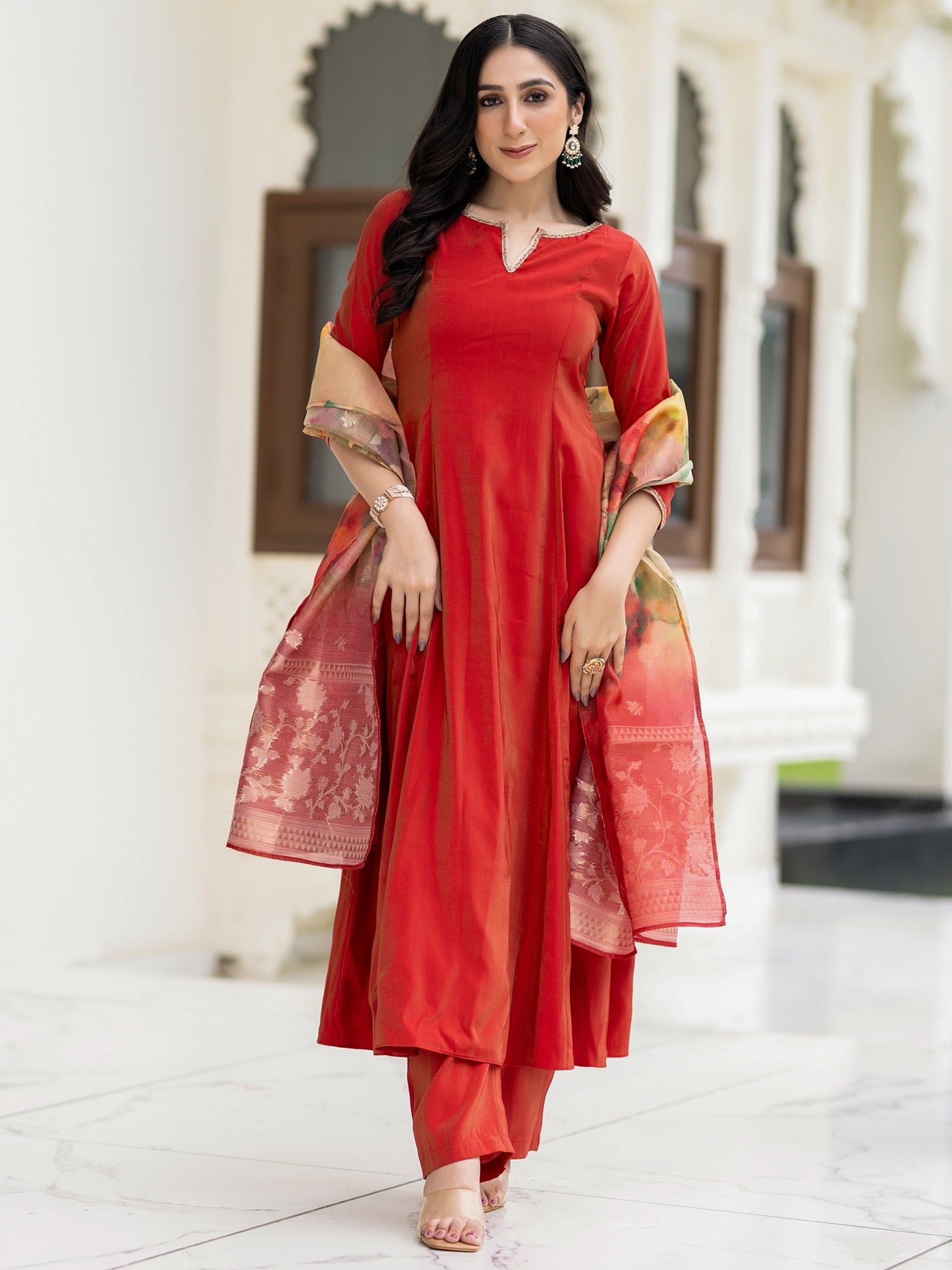 Ethnic Red Suit Set
