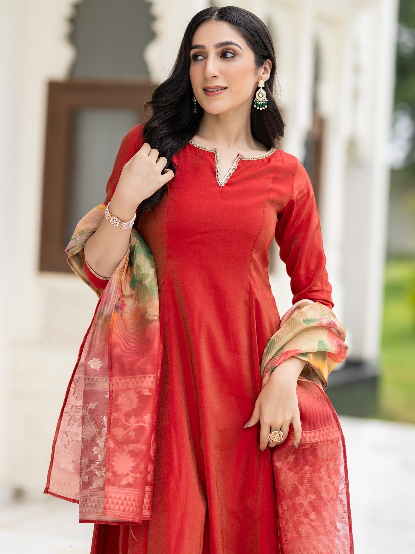 Ethnic Red Suit Set