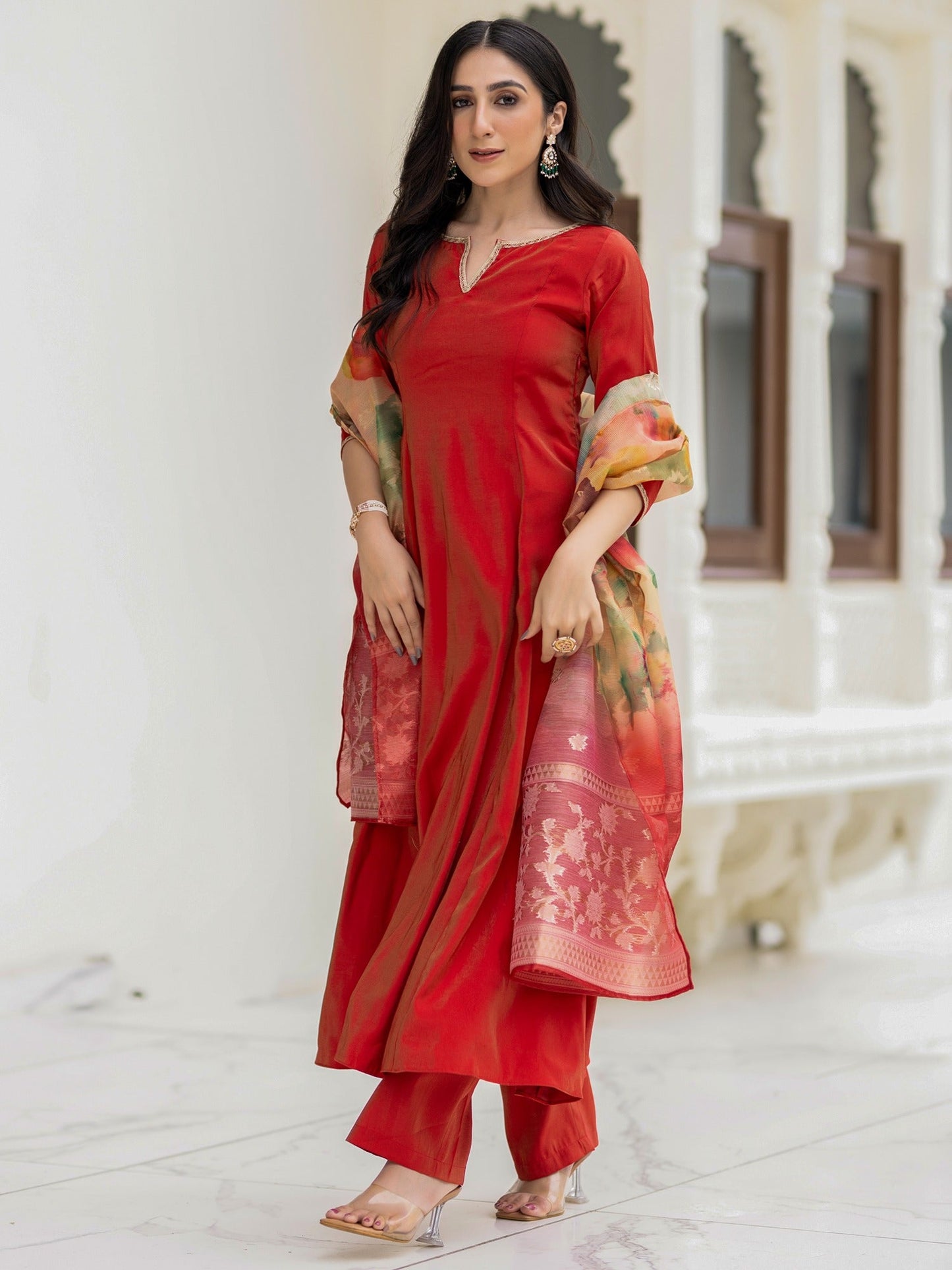 Ethnic Red Suit Set