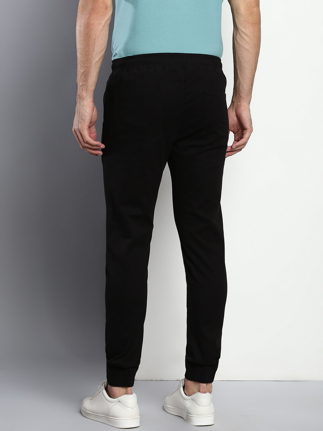 Men's Straight Fit Cotton Joggers (Black)