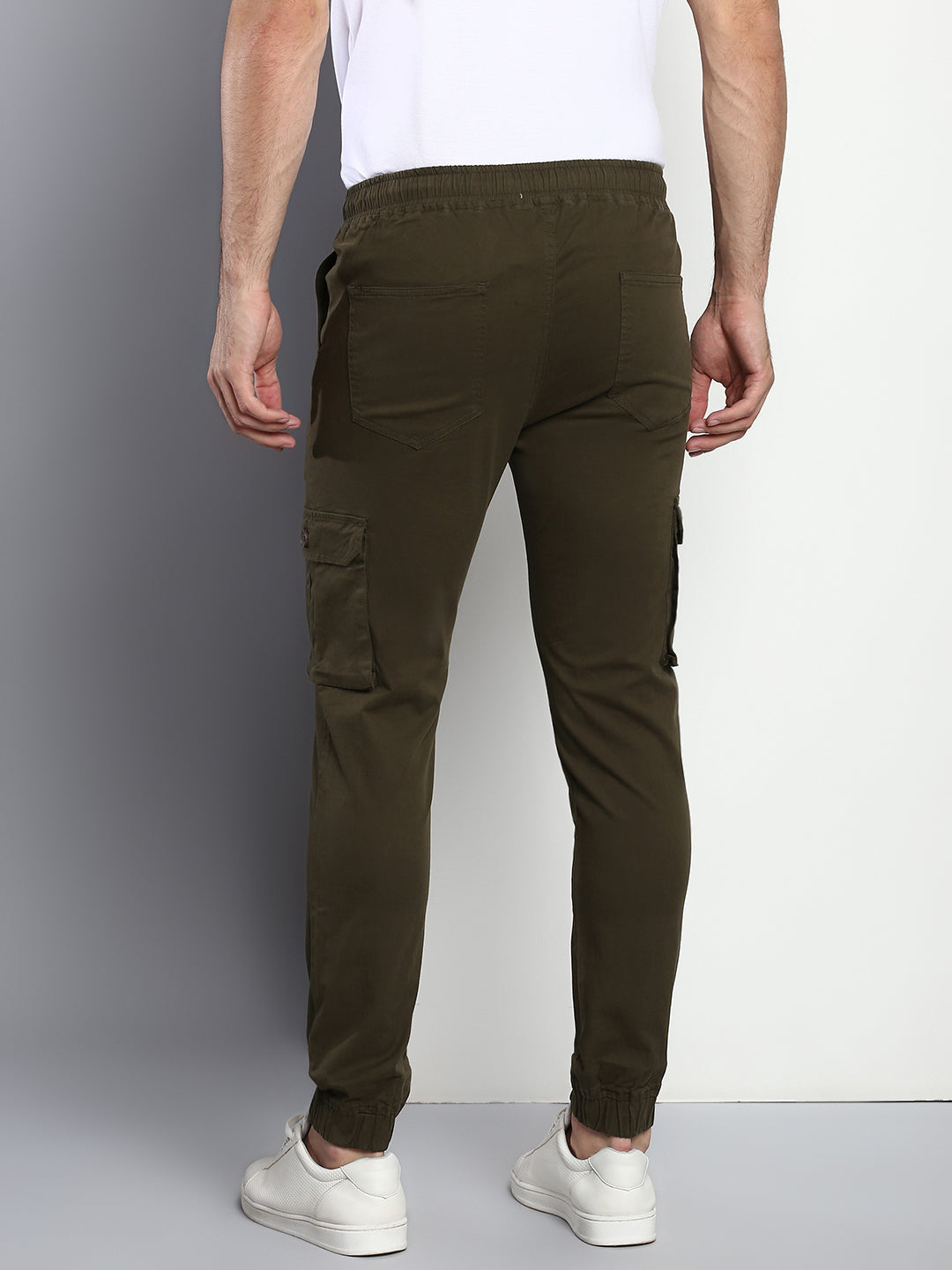 Men's Tapered Fit Cotton Joggers (Olive)