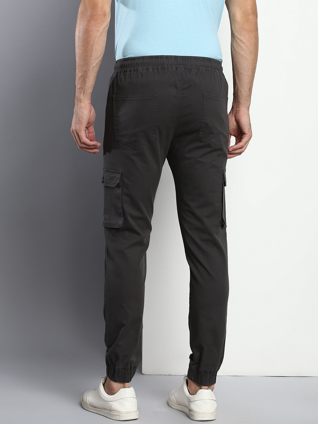 Men's Tapered Fit Cotton Joggers (Charcoal Grey)
