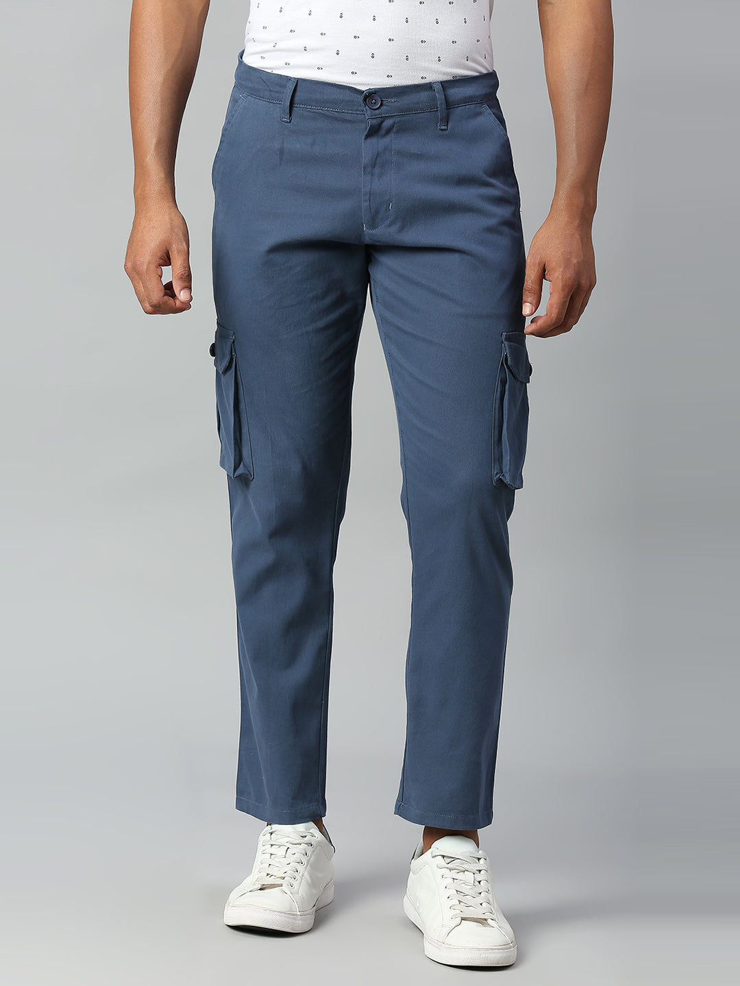 Men's Tapered Fit Cotton Cargo (Petrol Blue)