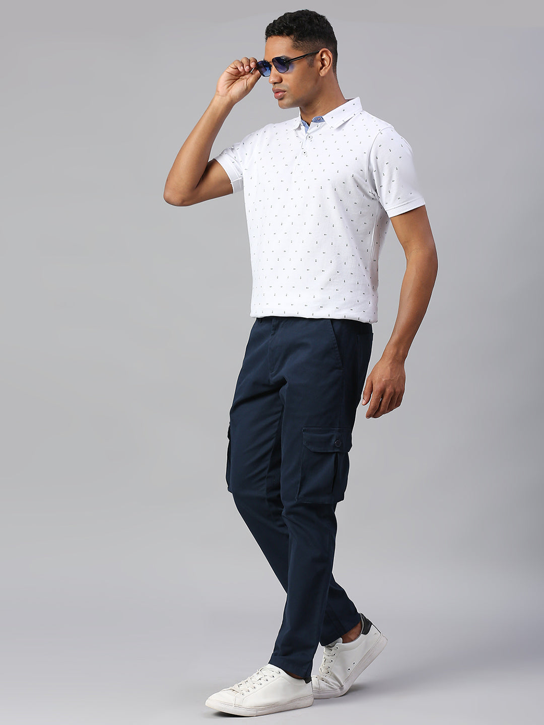 Men's Tapered Fit Cotton Cargo (Royal Blue)