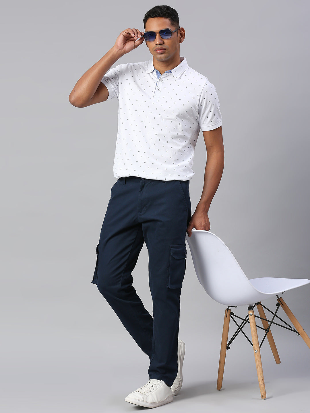 Men's Tapered Fit Cotton Cargo (Royal Blue)