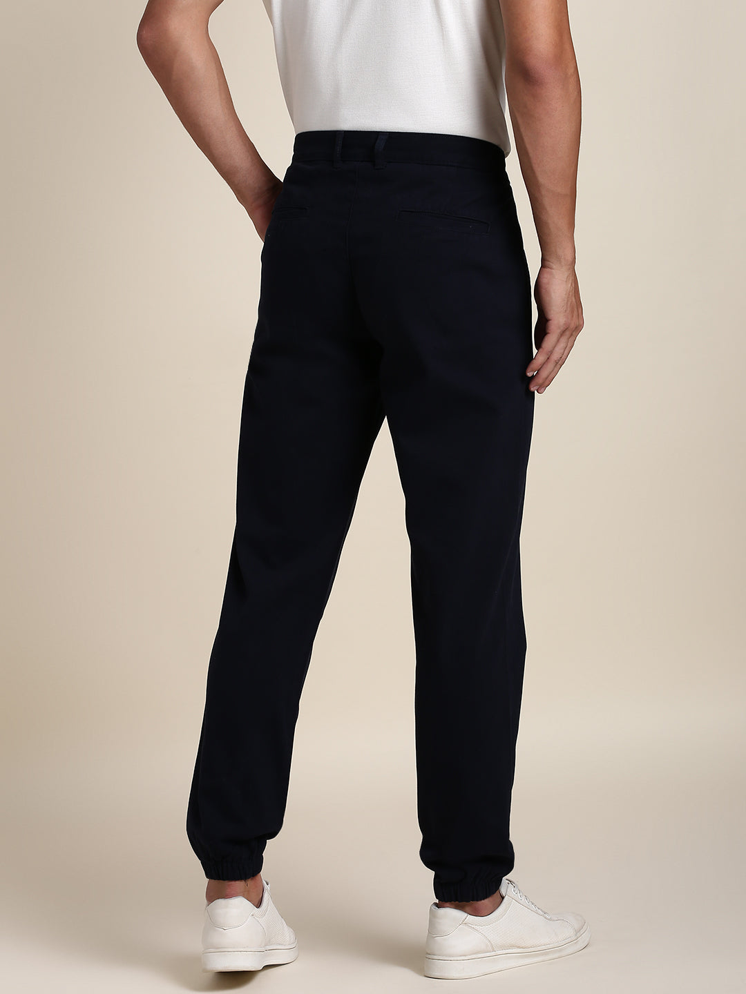 Men's Navy Joggers Comfortable Bottomwear With Smart Casual Look