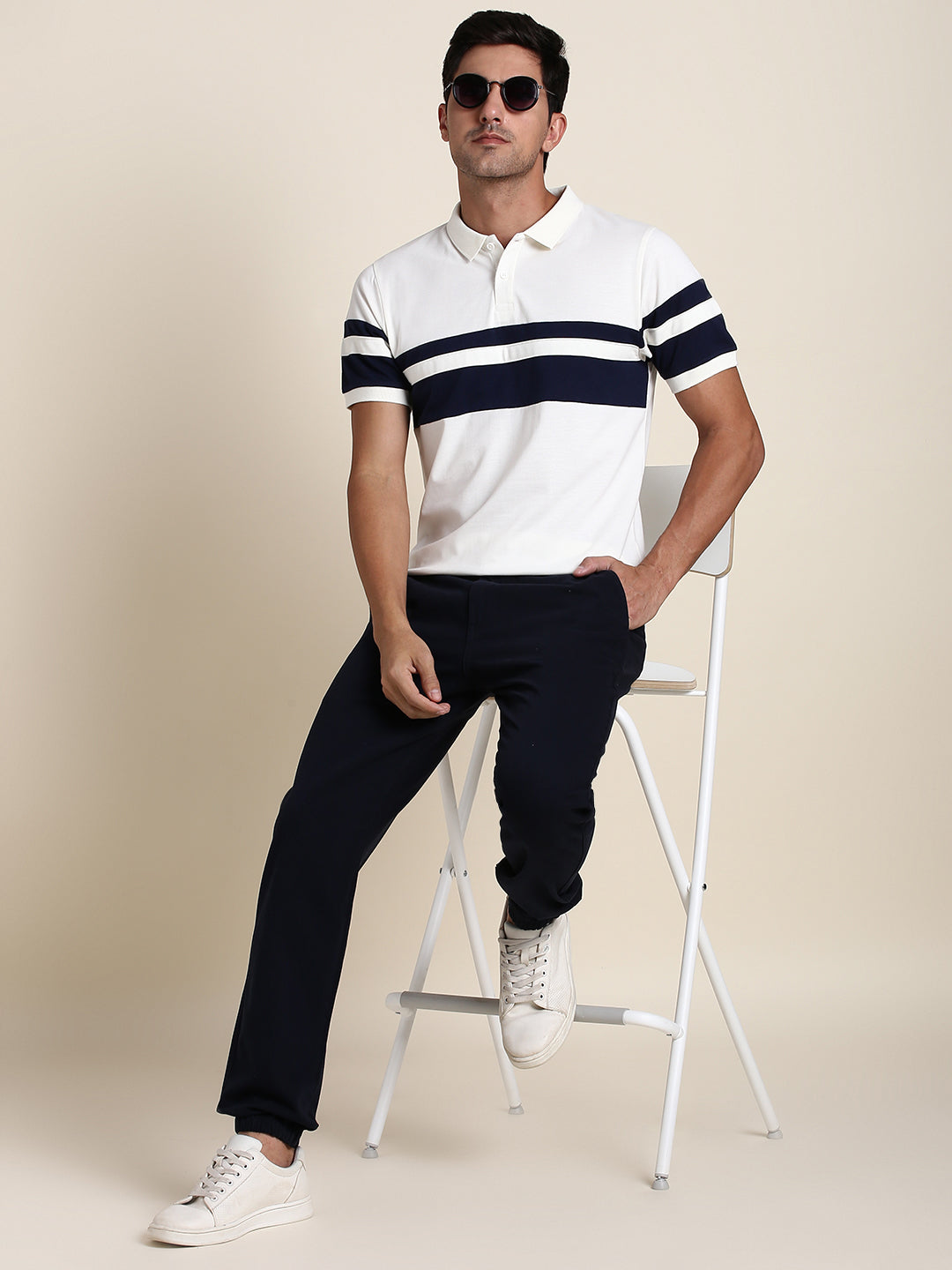 Men's Navy Joggers Comfortable Bottomwear With Smart Casual Look