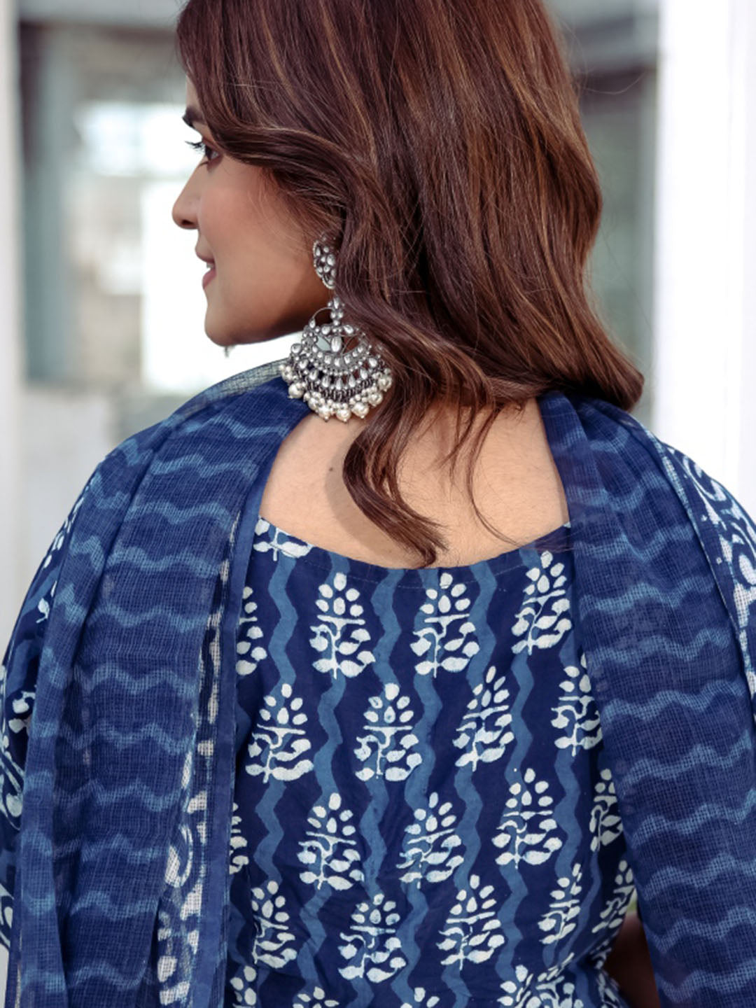 Blue Indigo Anarkali Pant