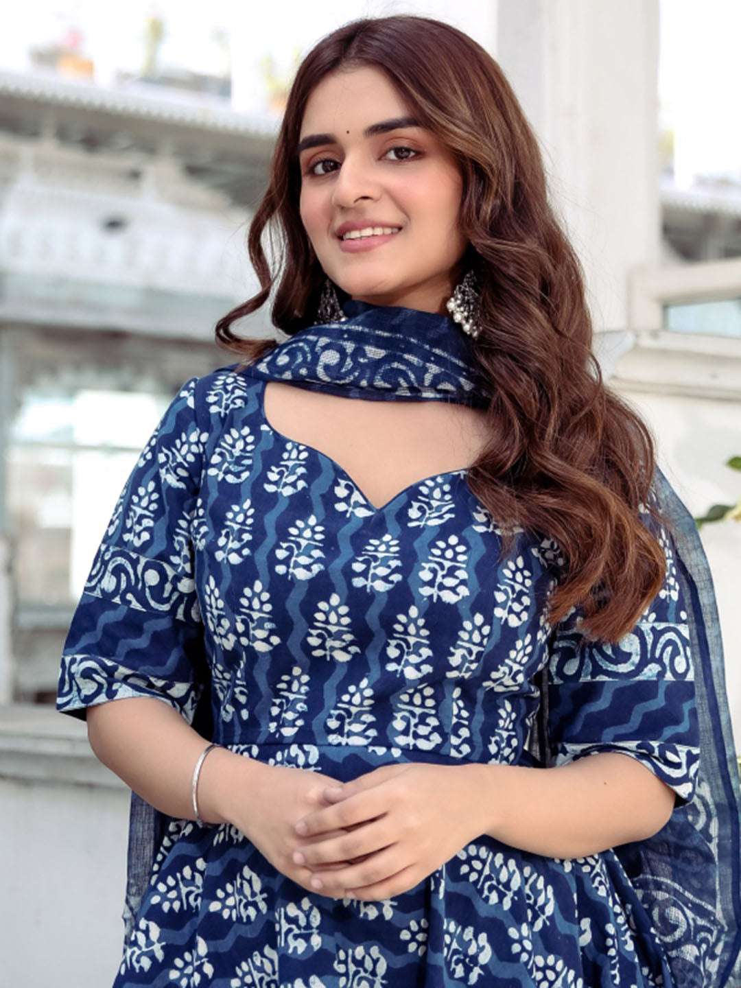 Blue Indigo Anarkali Pant