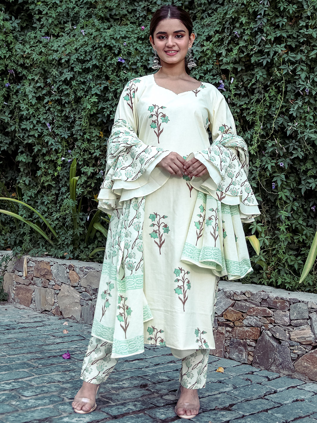 Printed Kurta Set With Dupatta