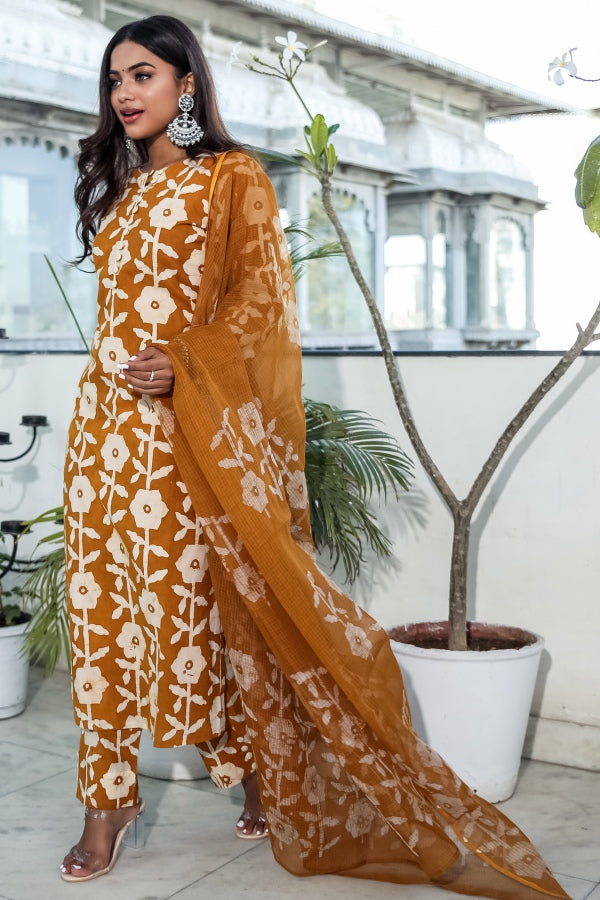 Cotton Handblock Printed Kurta Pant