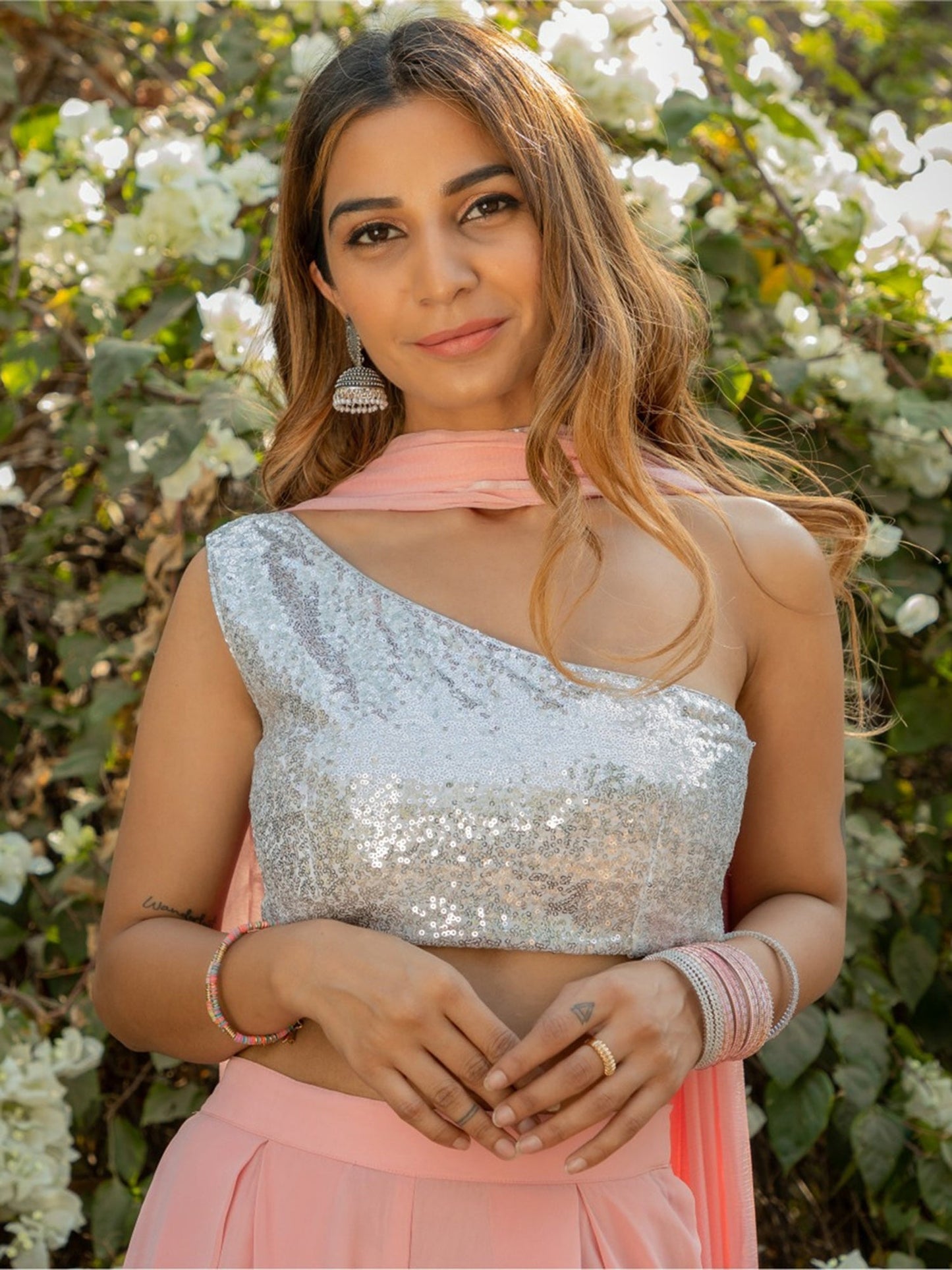 One Shoulder Top Palazzo Set