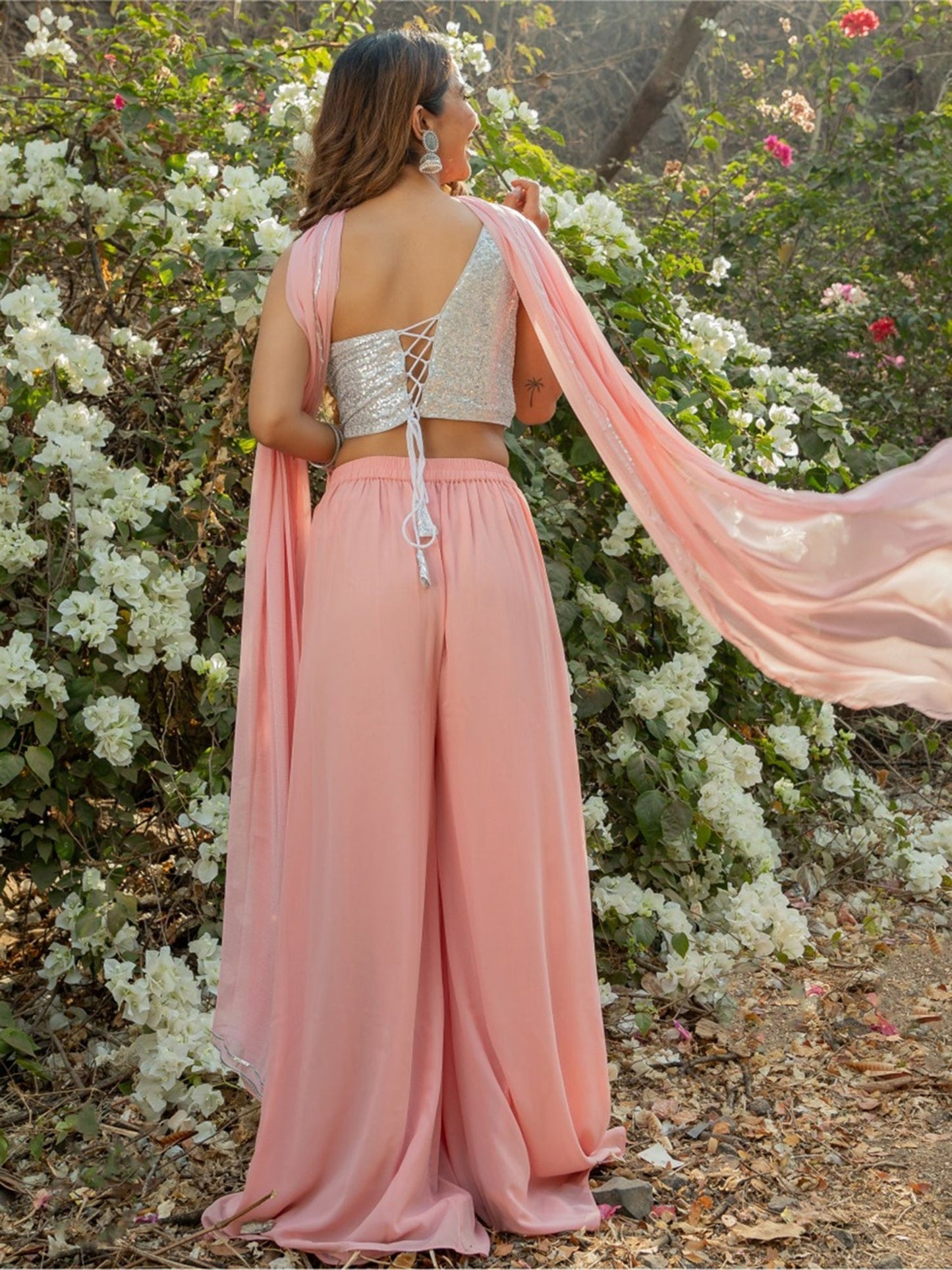 One Shoulder Top Palazzo Set