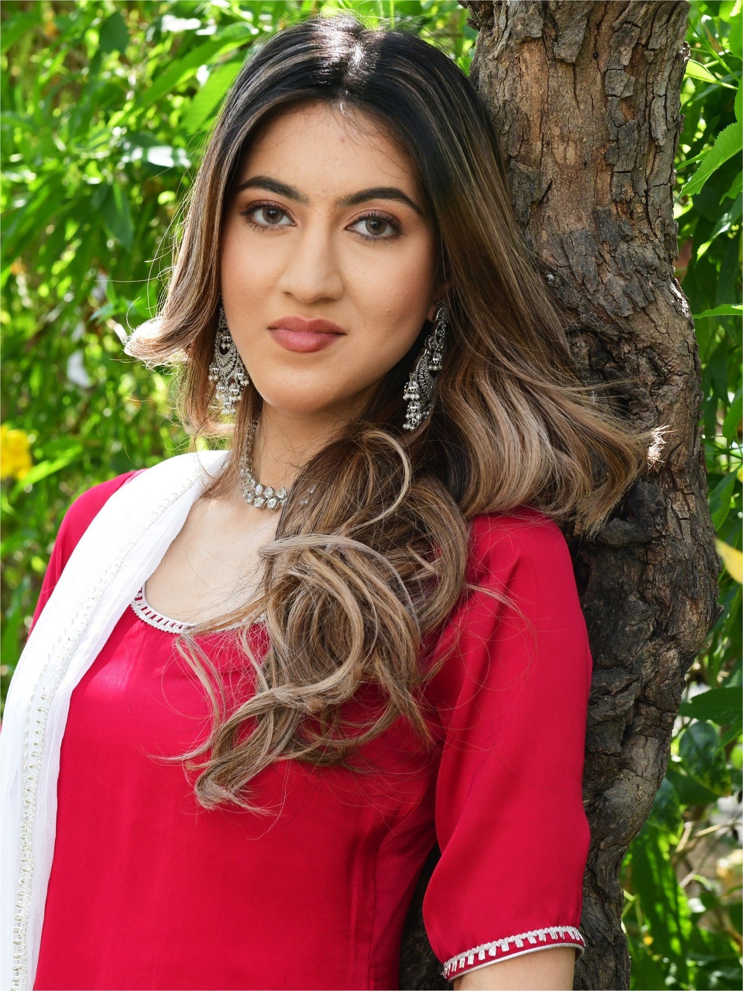 Pink And White Kurta Sharara set