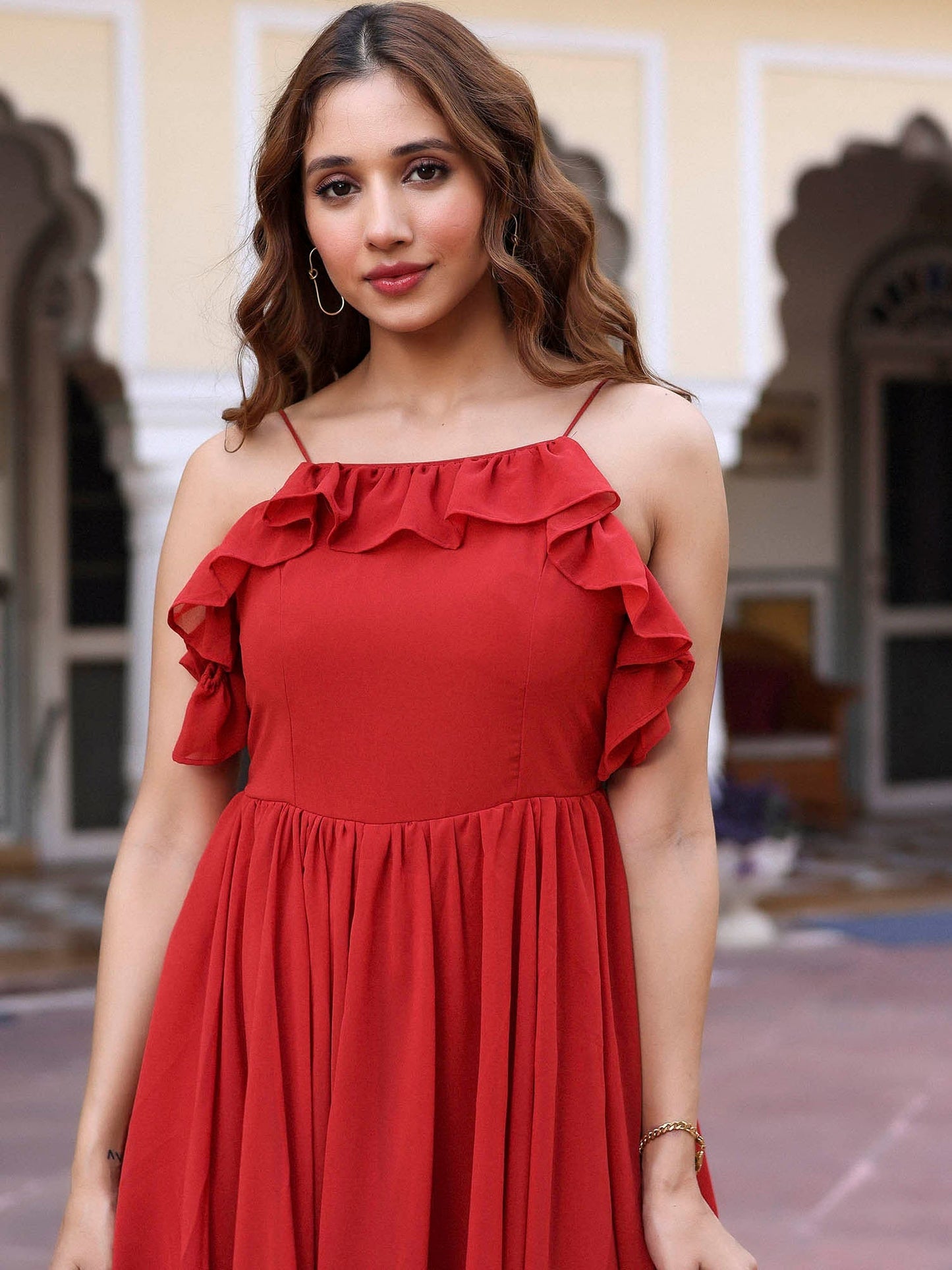 Rust Flared Dress