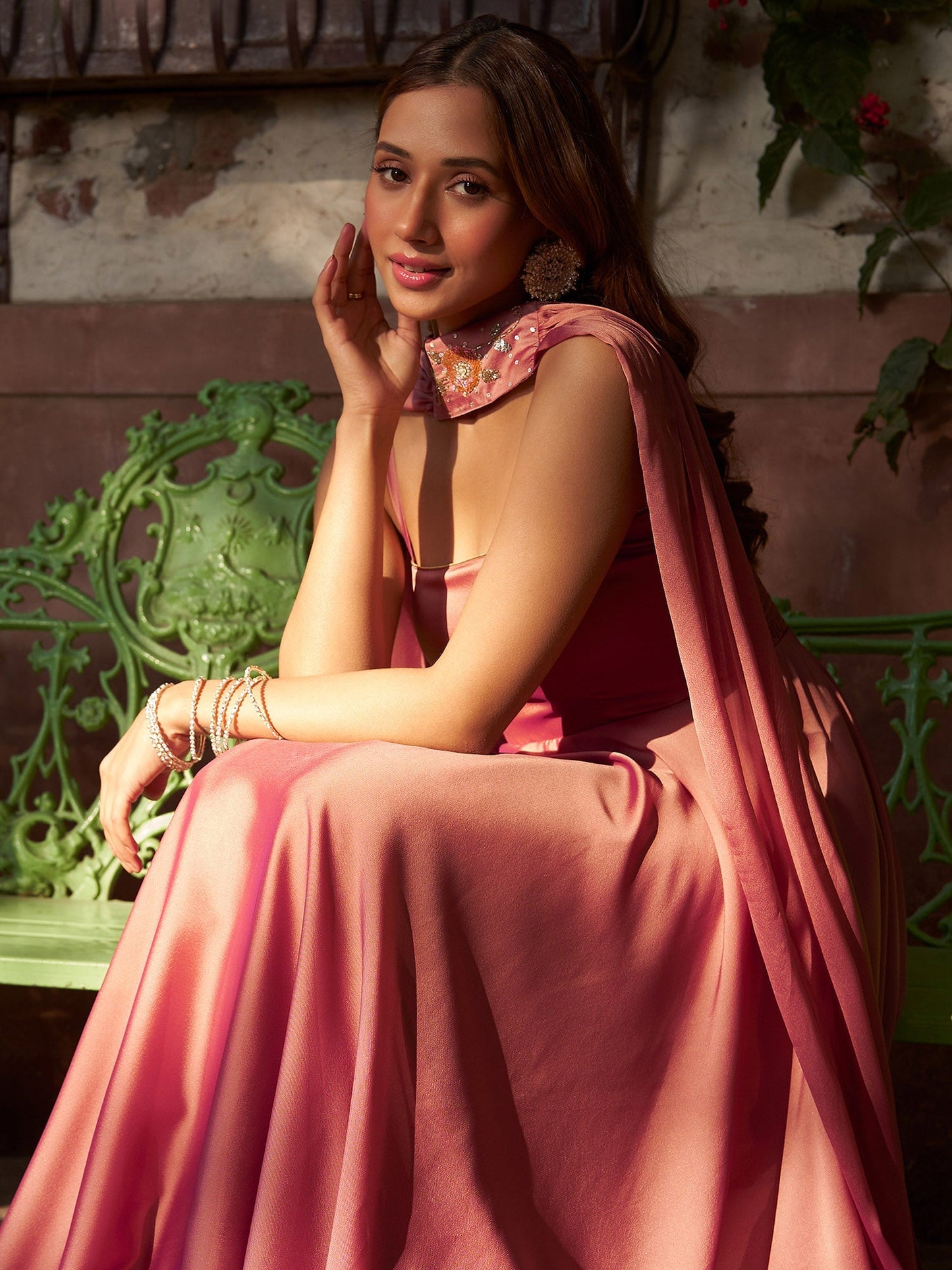 Rose Pink Anarkali Set
