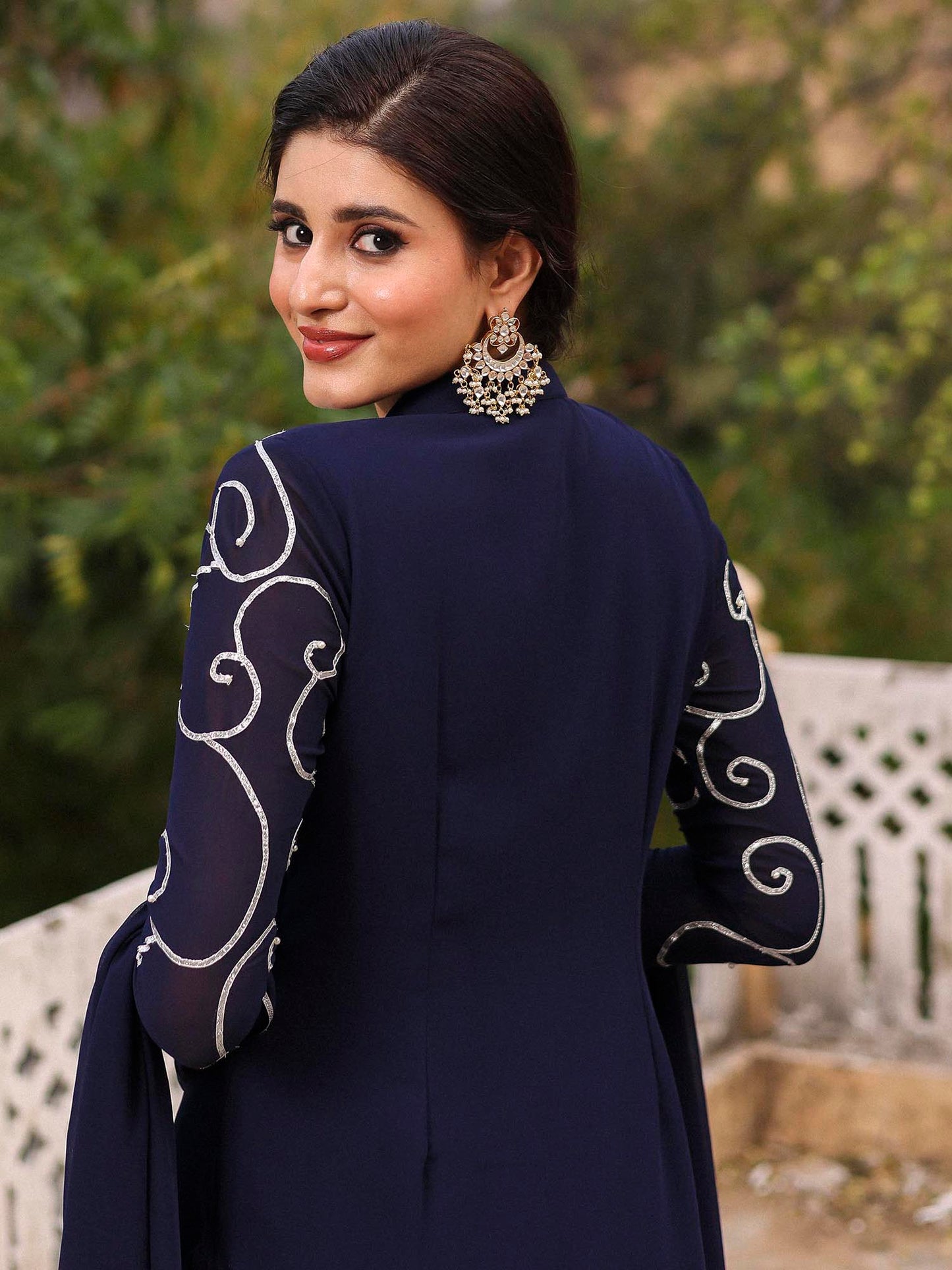NAVY BLUE KURTA SHARARA SET