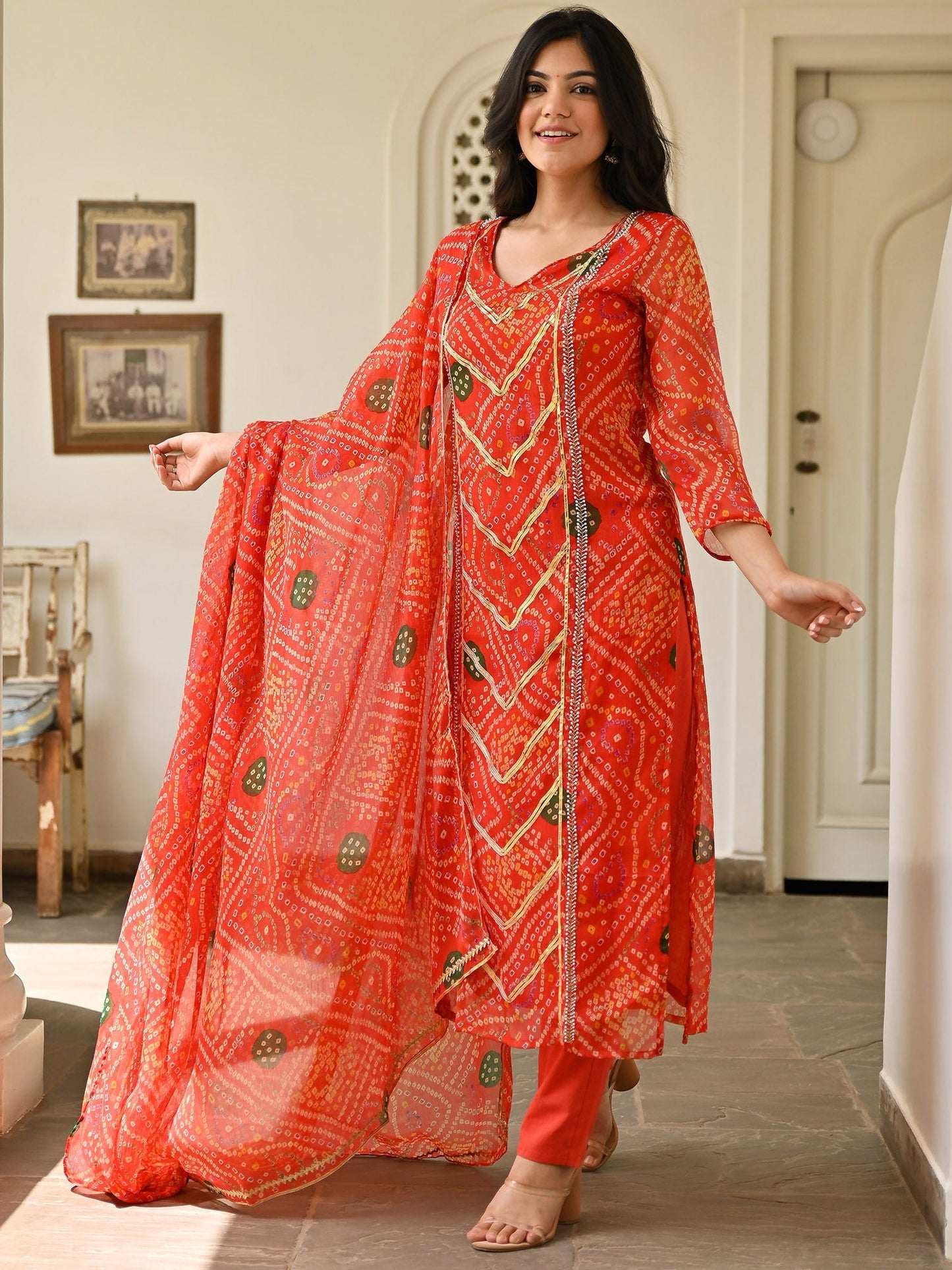 Bandhej Printed Kurta Set
