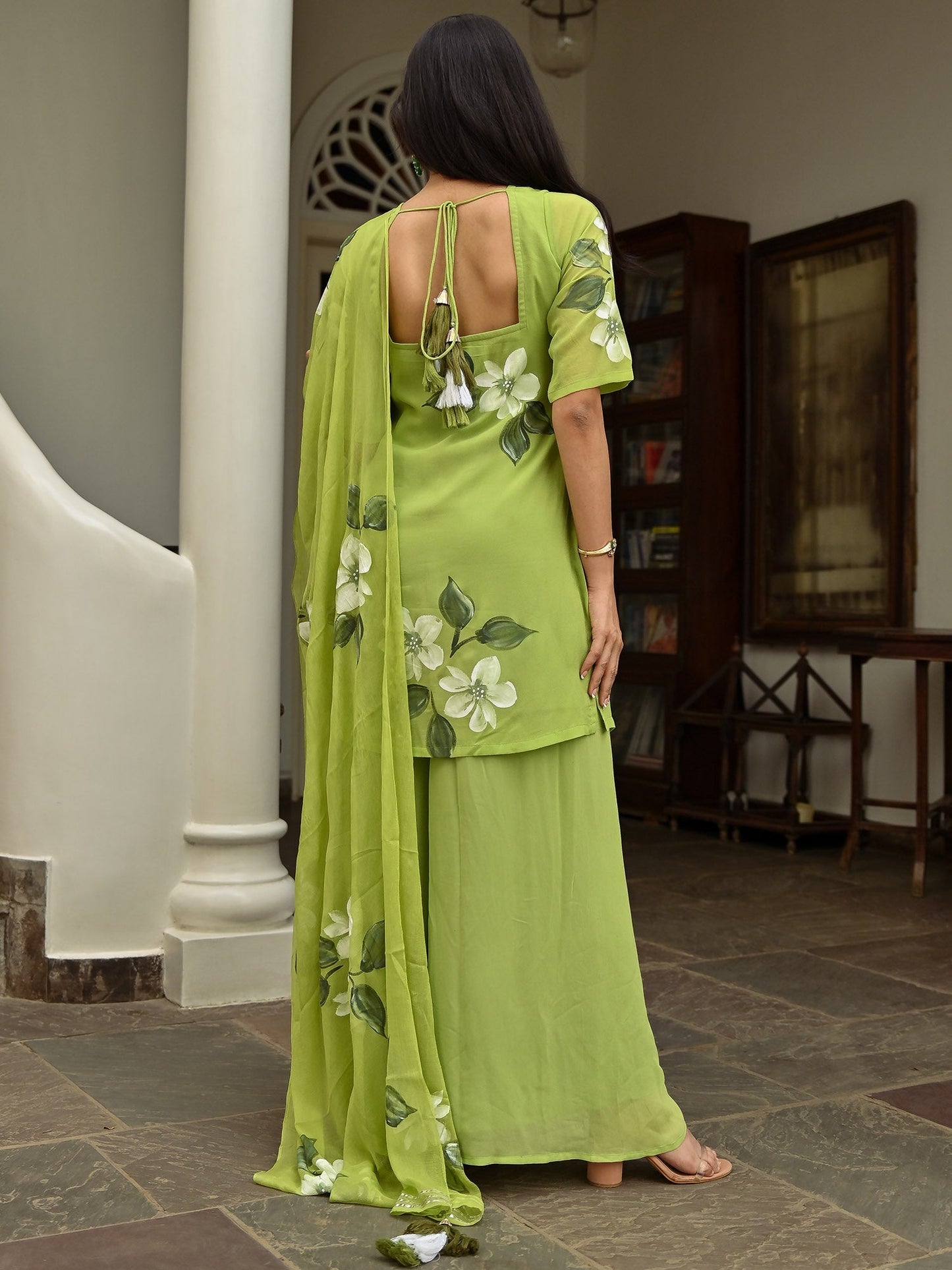 Green Handbrush Sharara Set