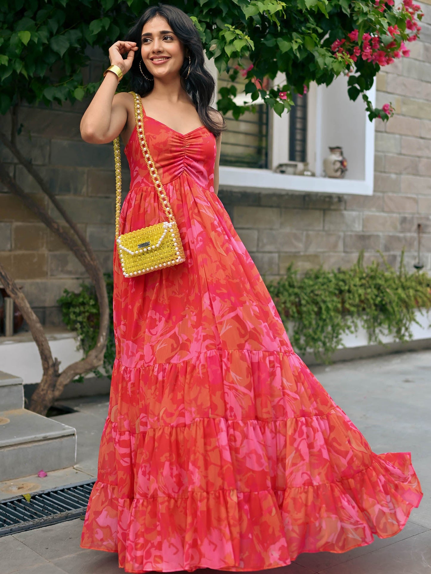 Ayla Printed Chiffon Dress