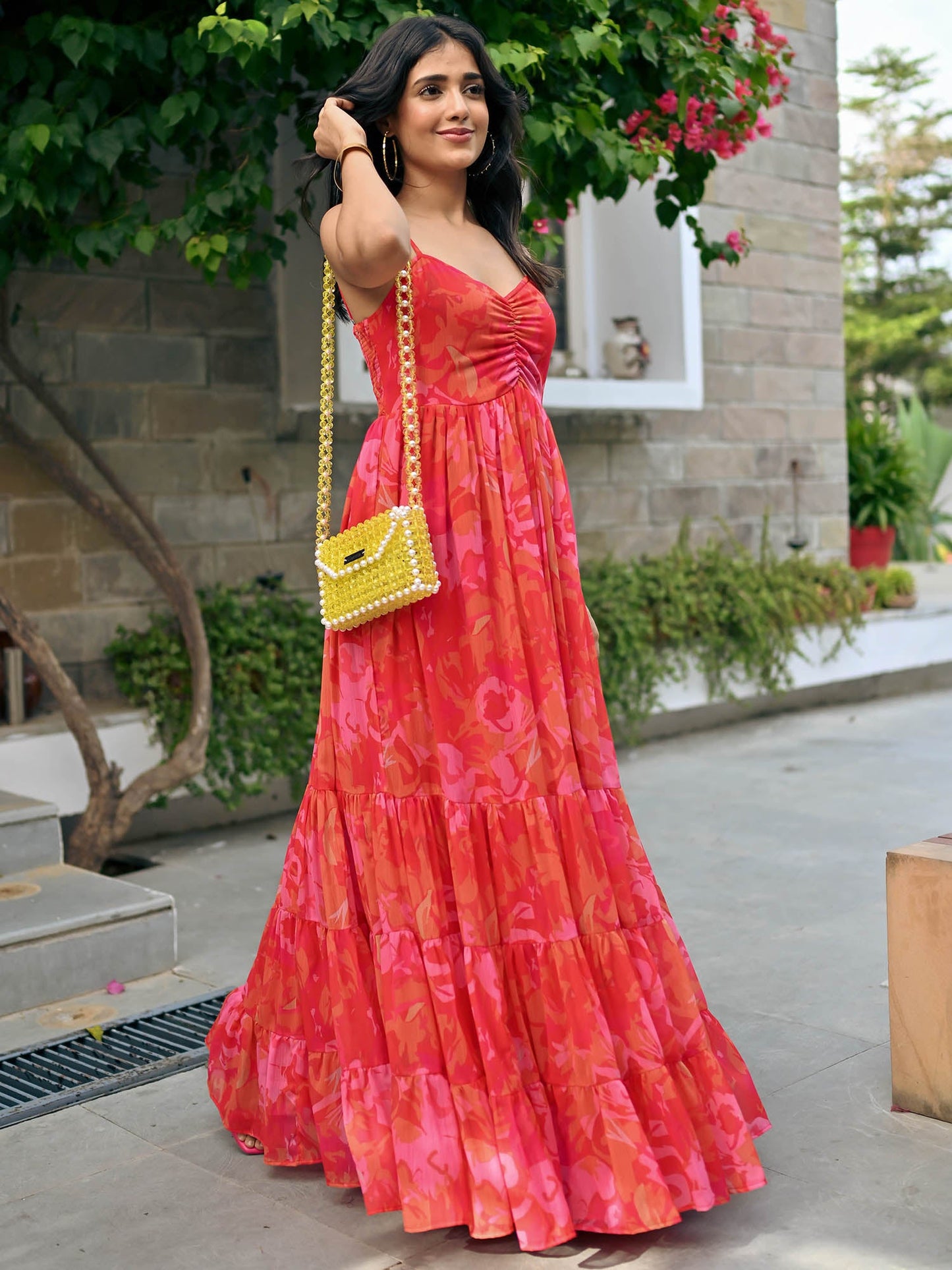 Ayla Printed Chiffon Dress