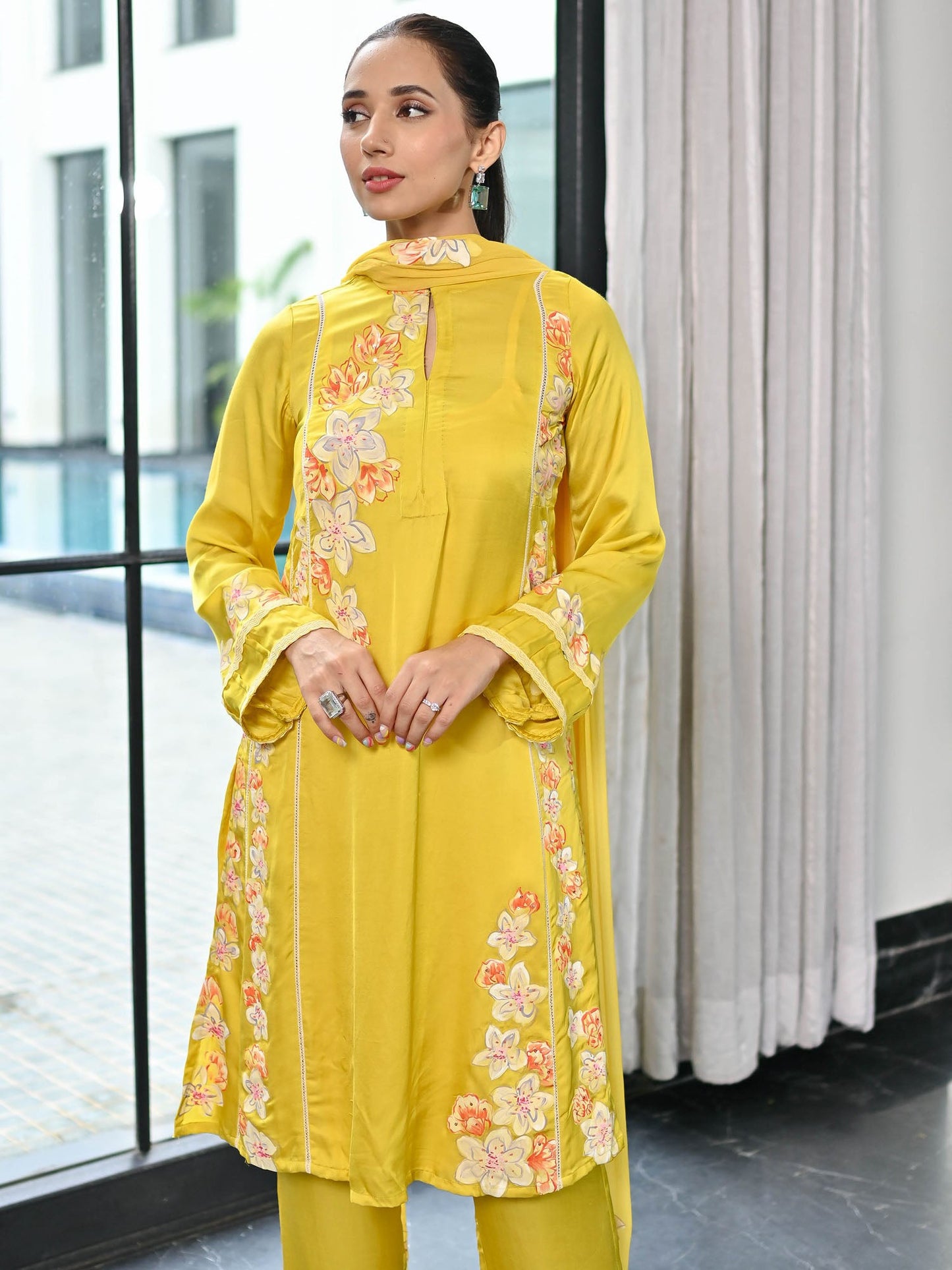Kaarigiri Mustard Kurta Set