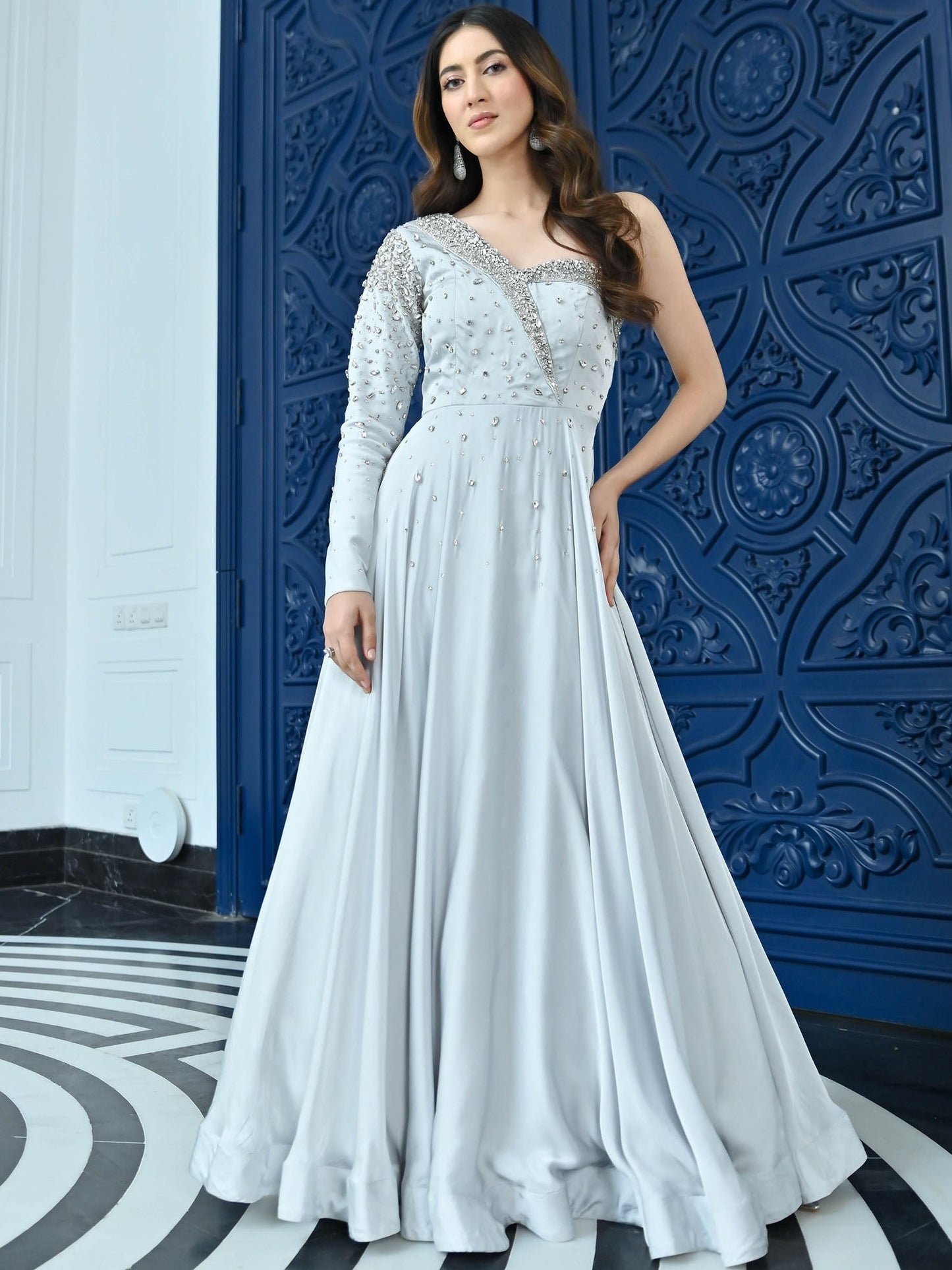 Crystal Couture Silver long gown