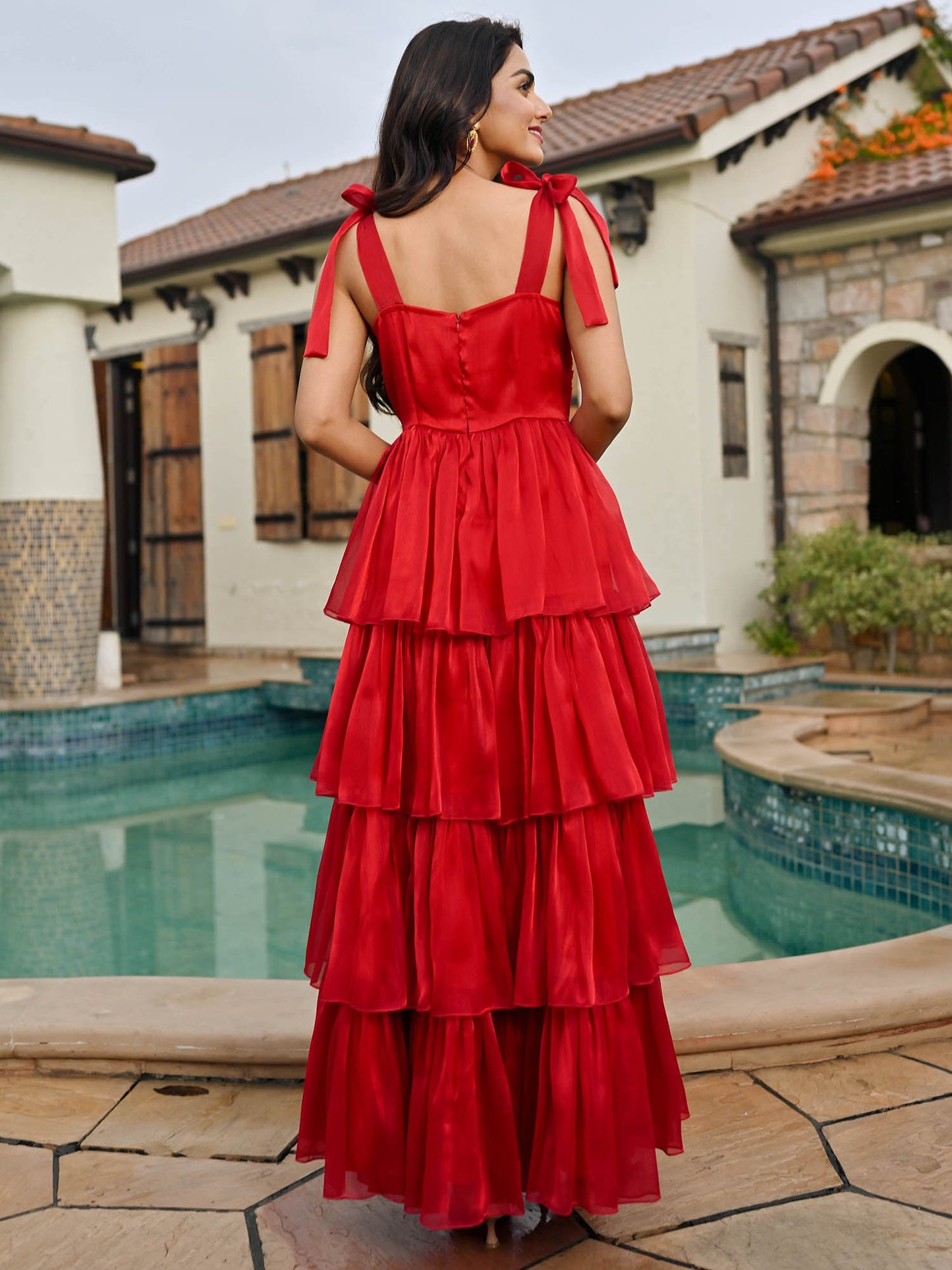 Amica Red Tier Dress