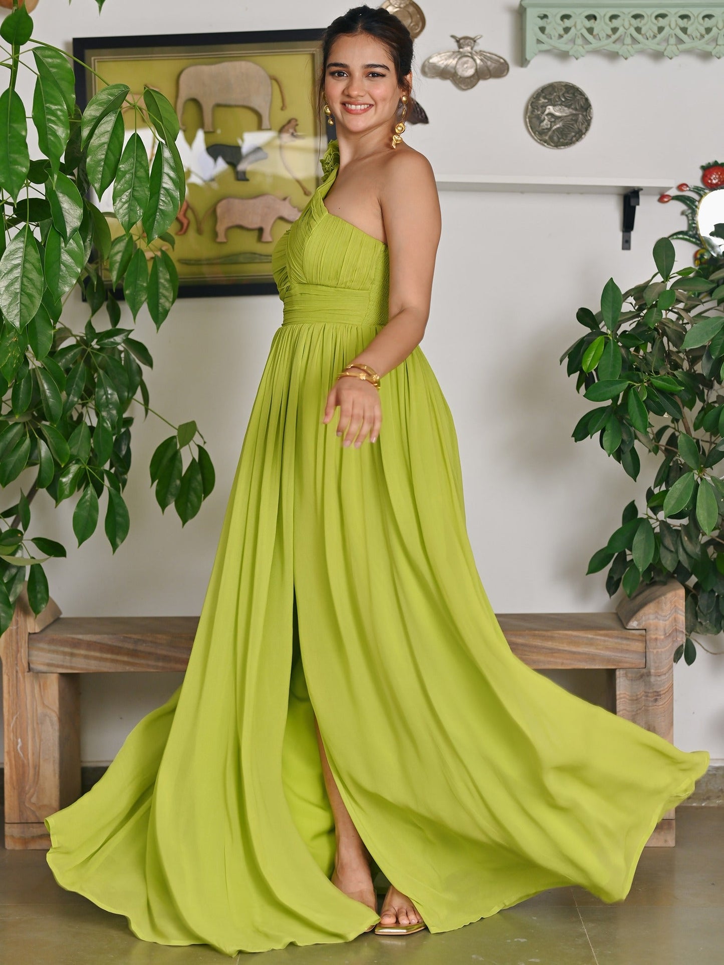 Lusty lime Long dress