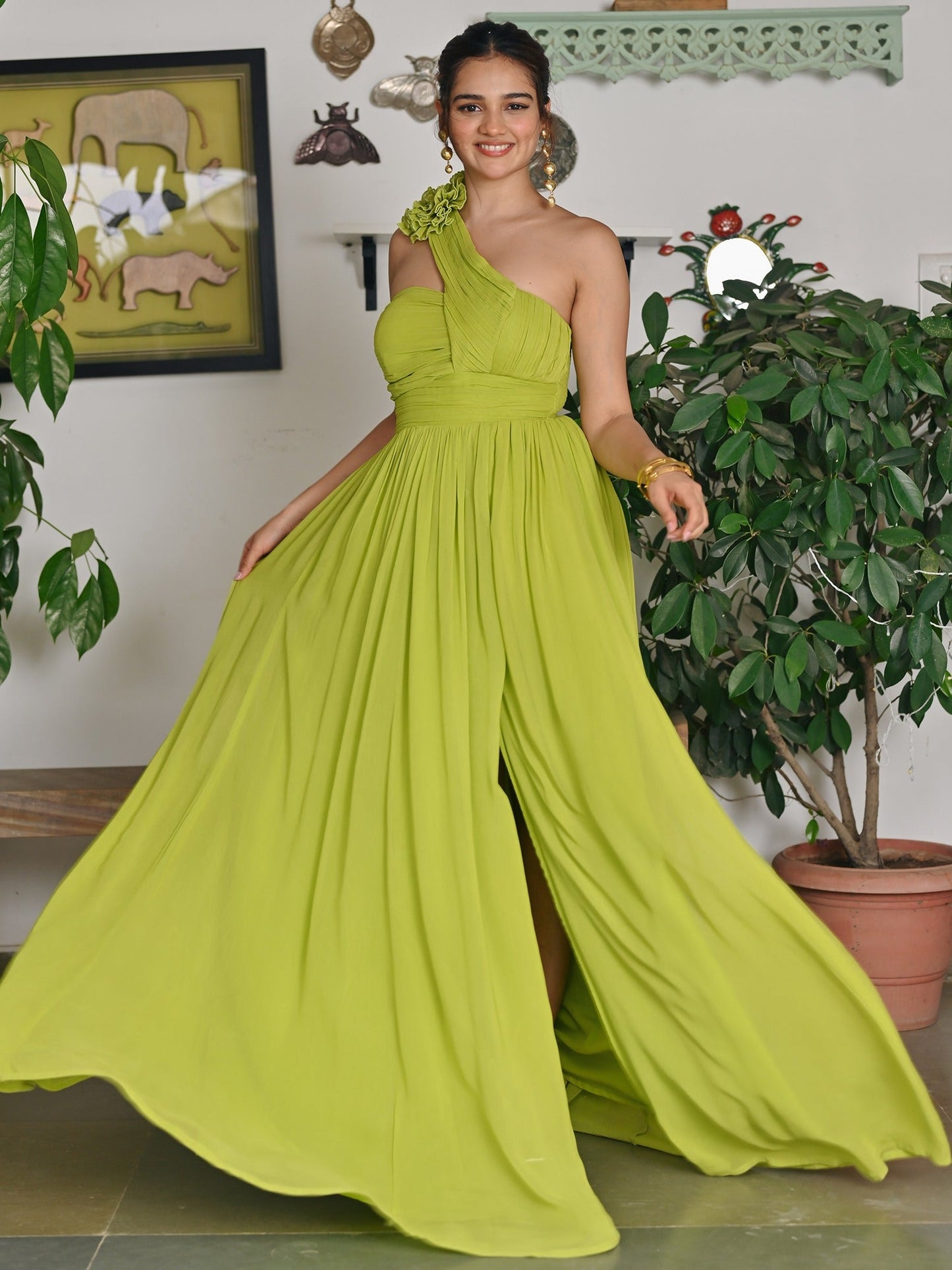 Lusty lime Long dress