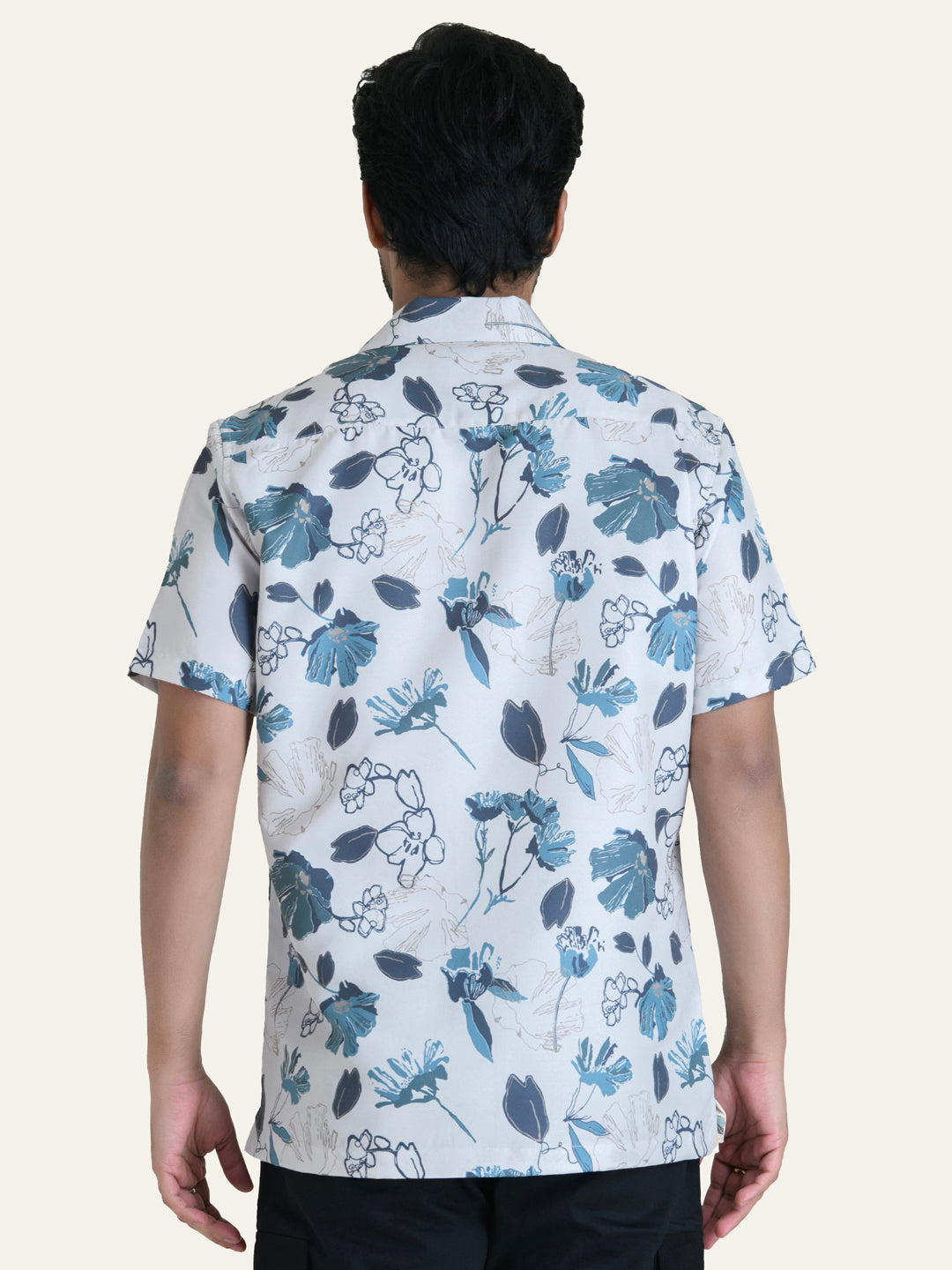 Beige Printed Rayon Shirt