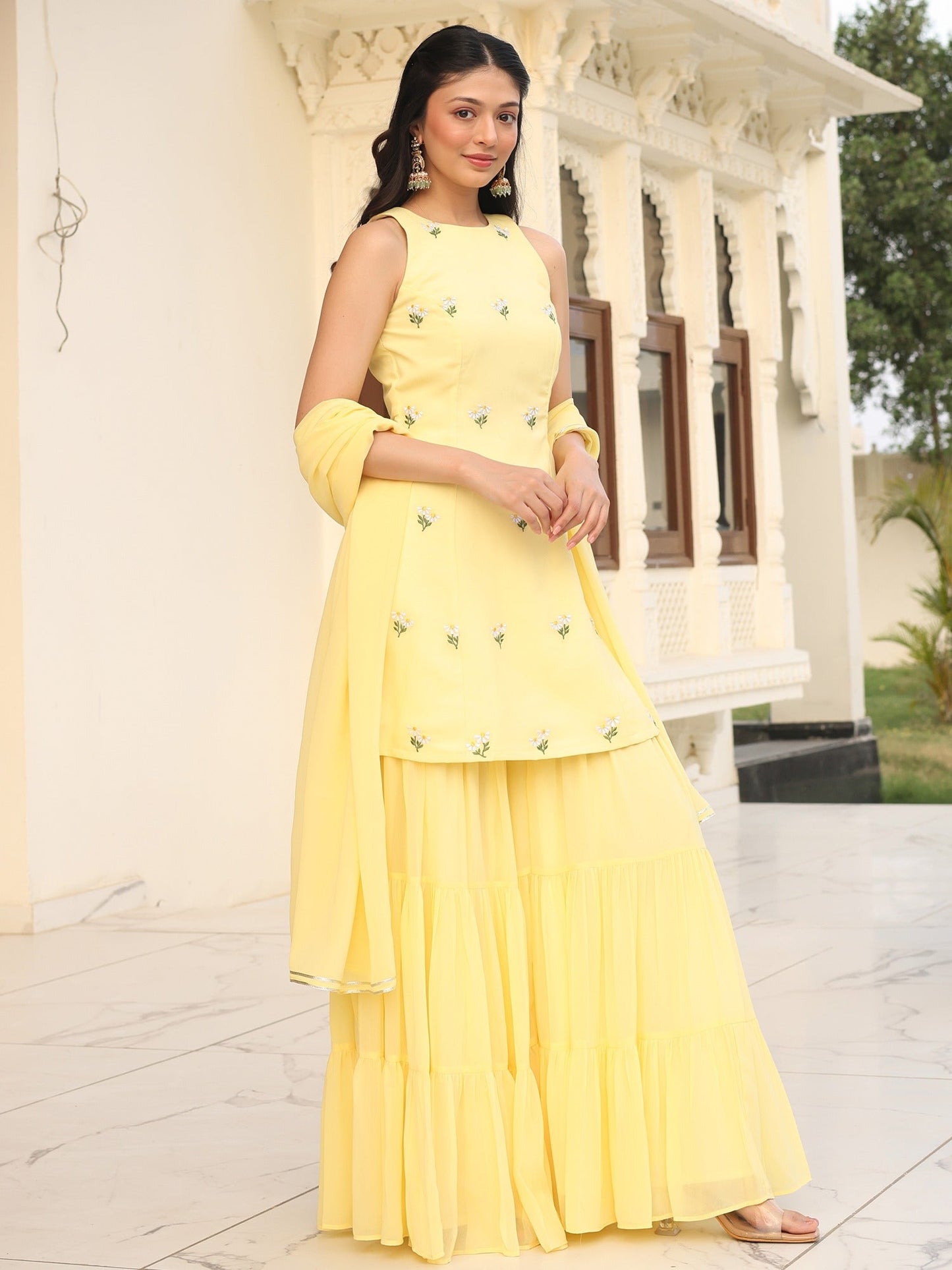 Poo's Iconic Yellow Sharara Set