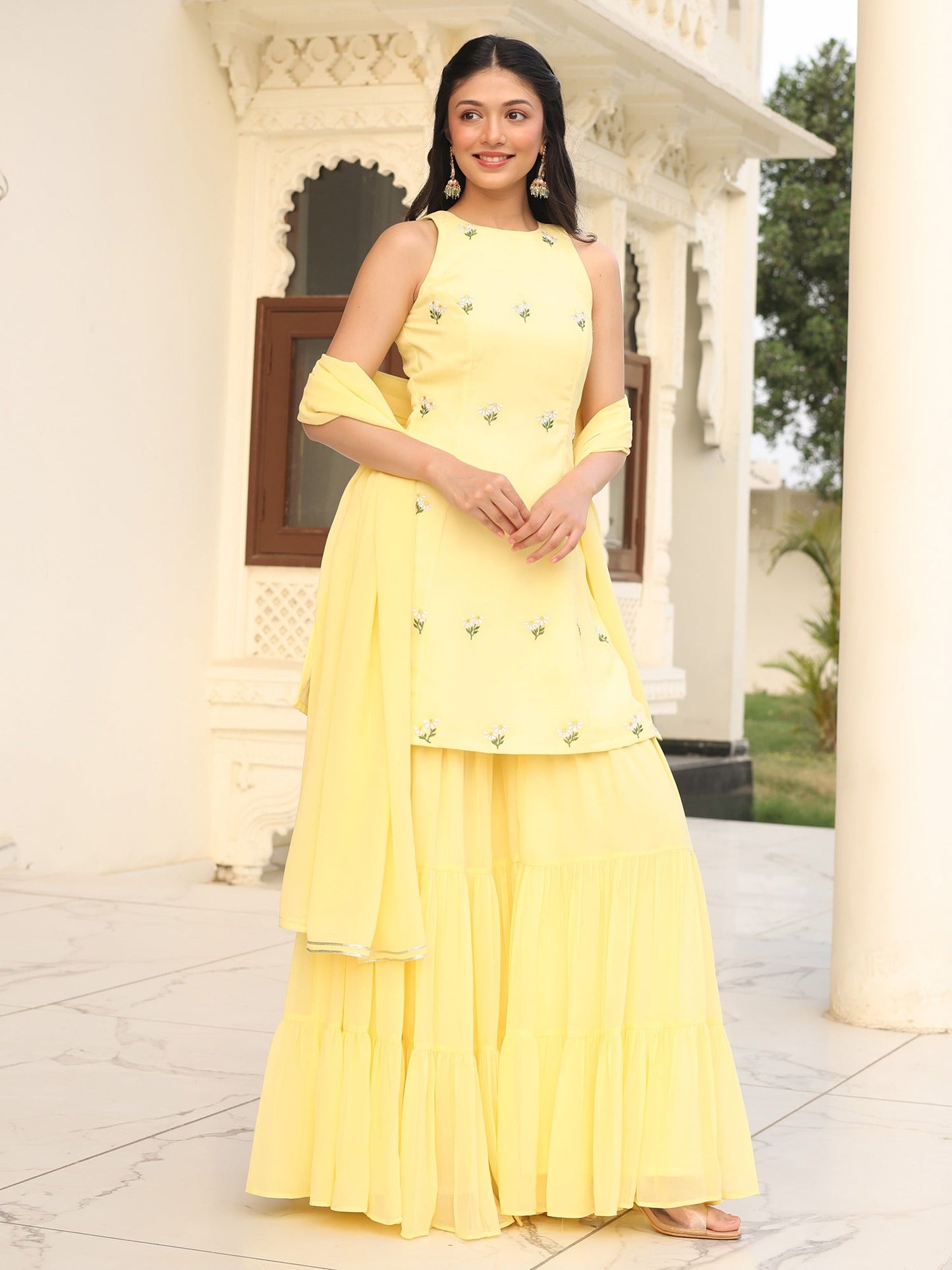 Poo's Iconic Yellow Sharara Set