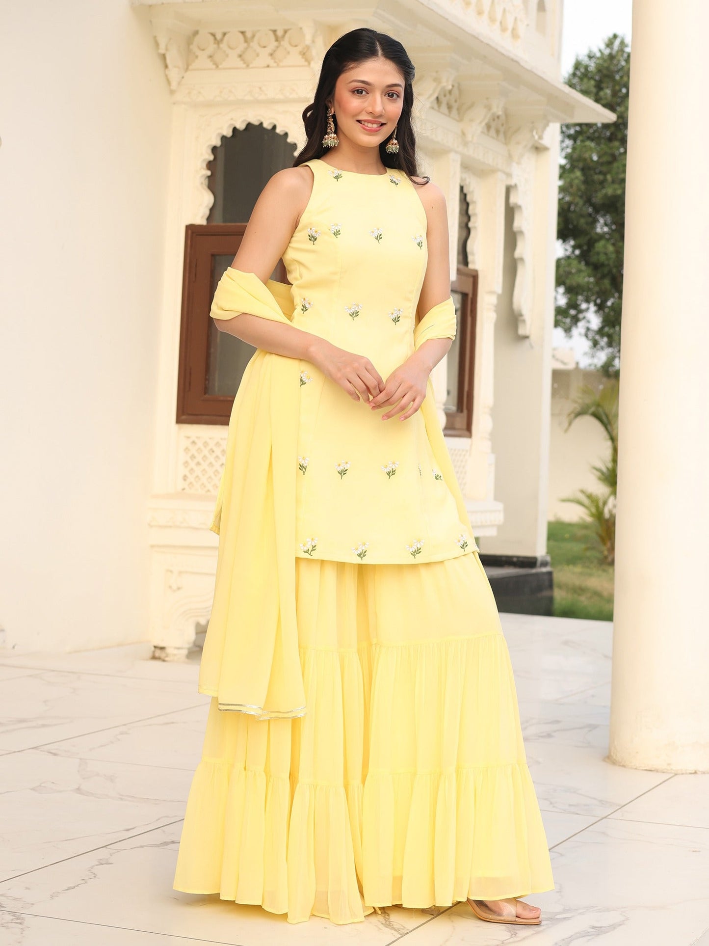 Poo's Iconic Yellow Sharara Set