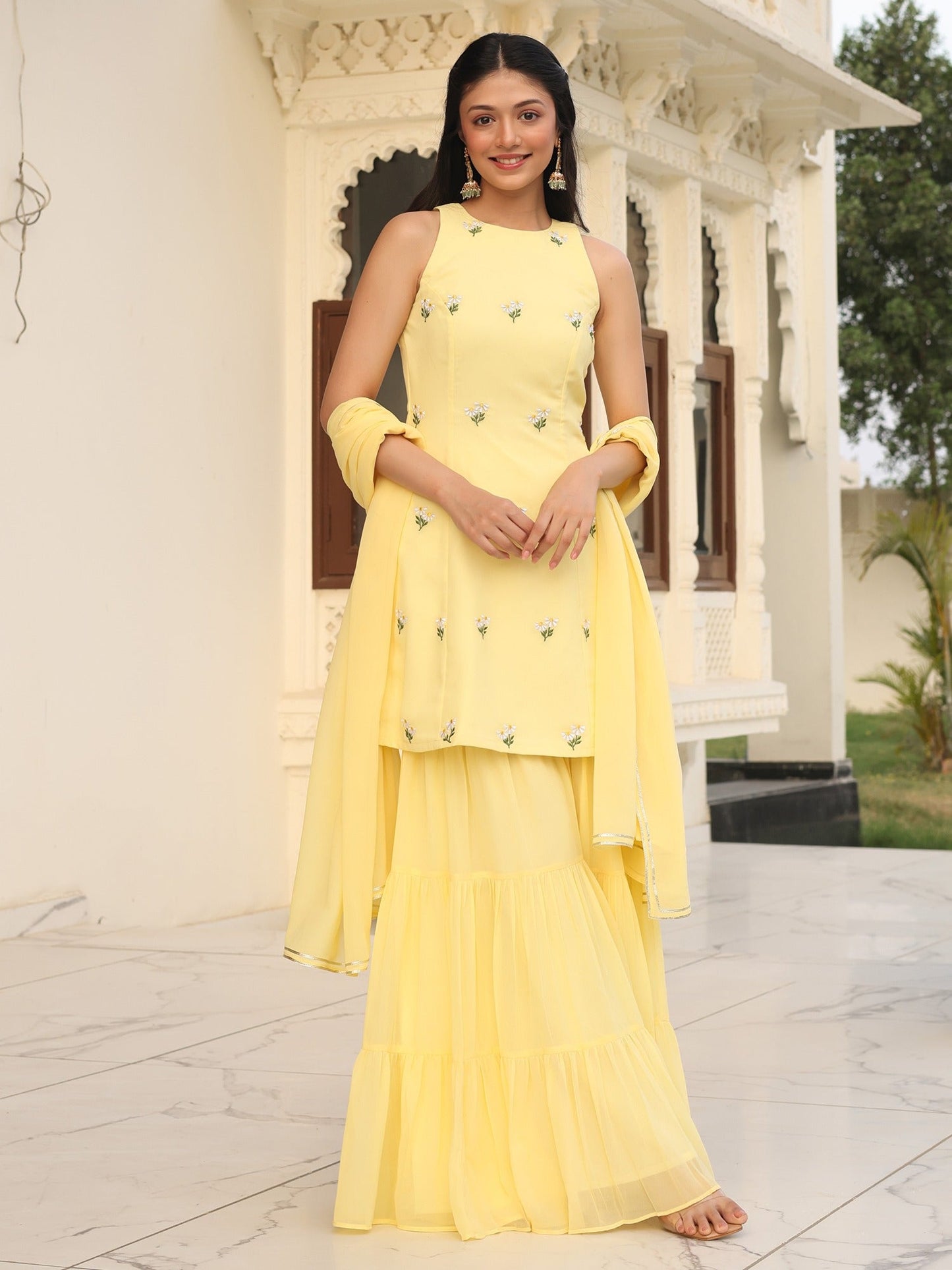 Poo's Iconic Yellow Sharara Set