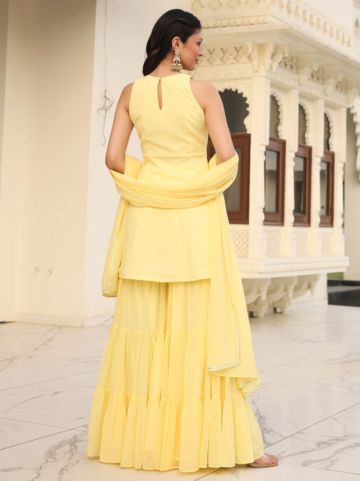 Poo's Iconic Yellow Sharara Set
