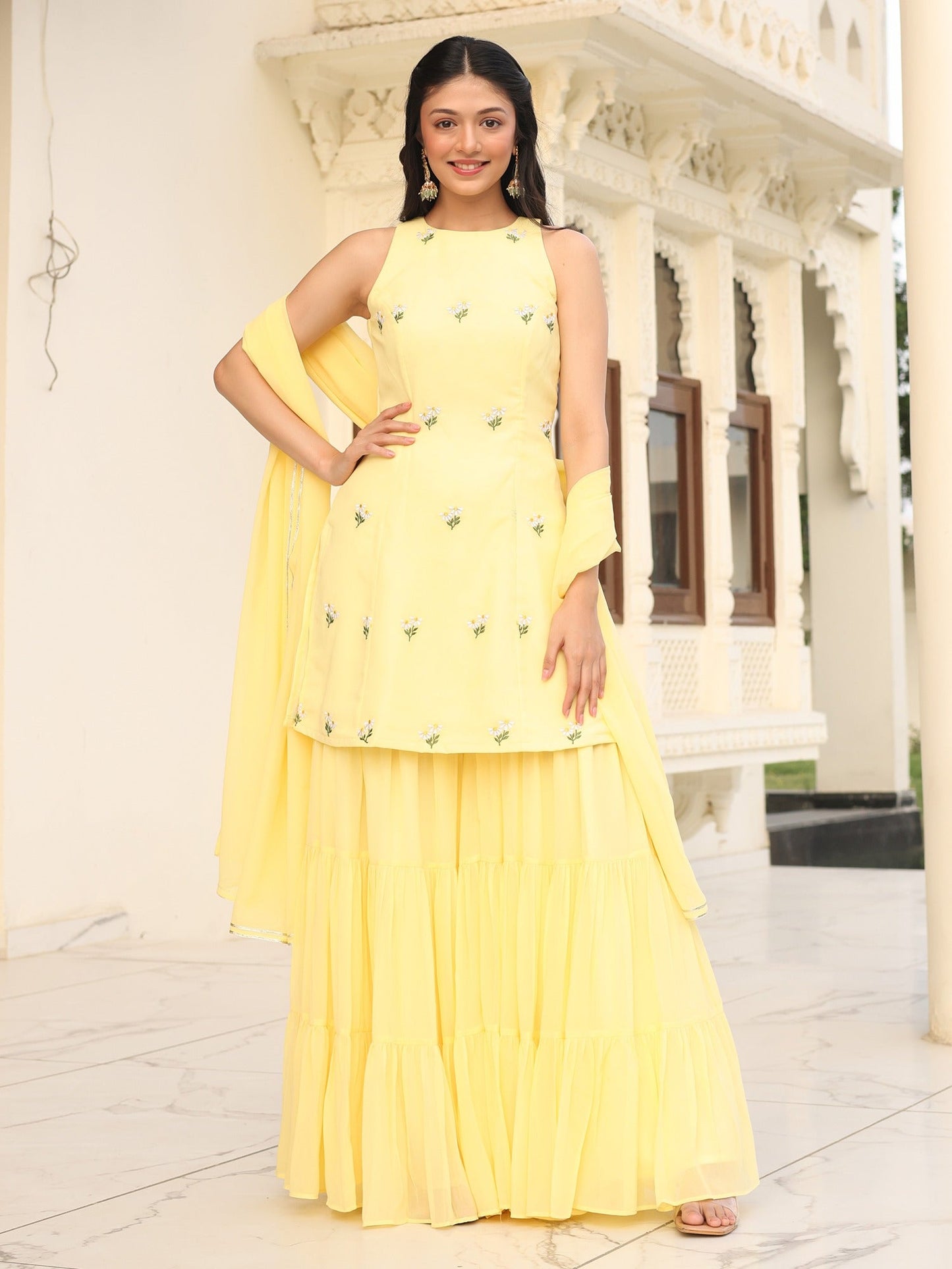 Poo's Iconic Yellow Sharara Set
