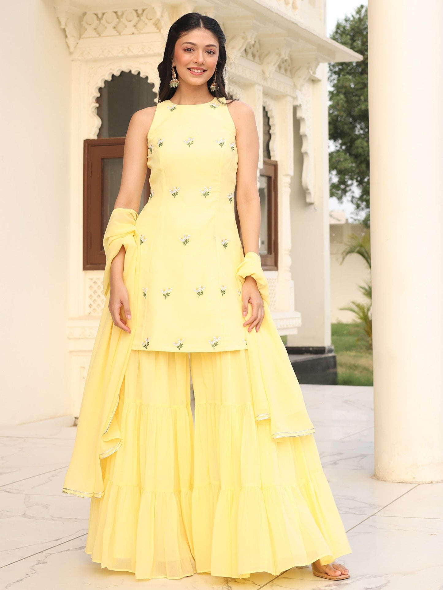 Poo's Iconic Yellow Sharara Set