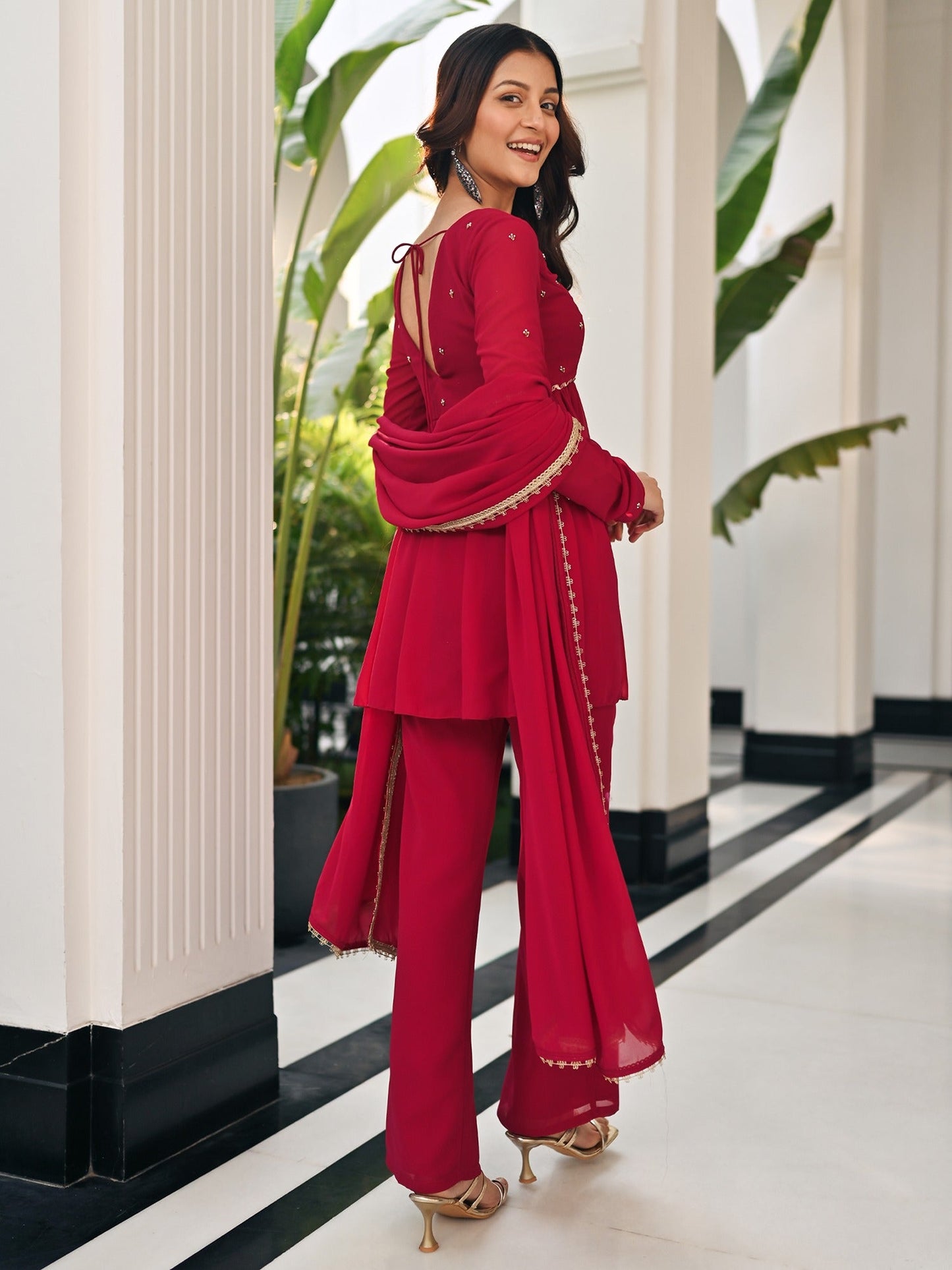 Phoolkari Maroon sharara