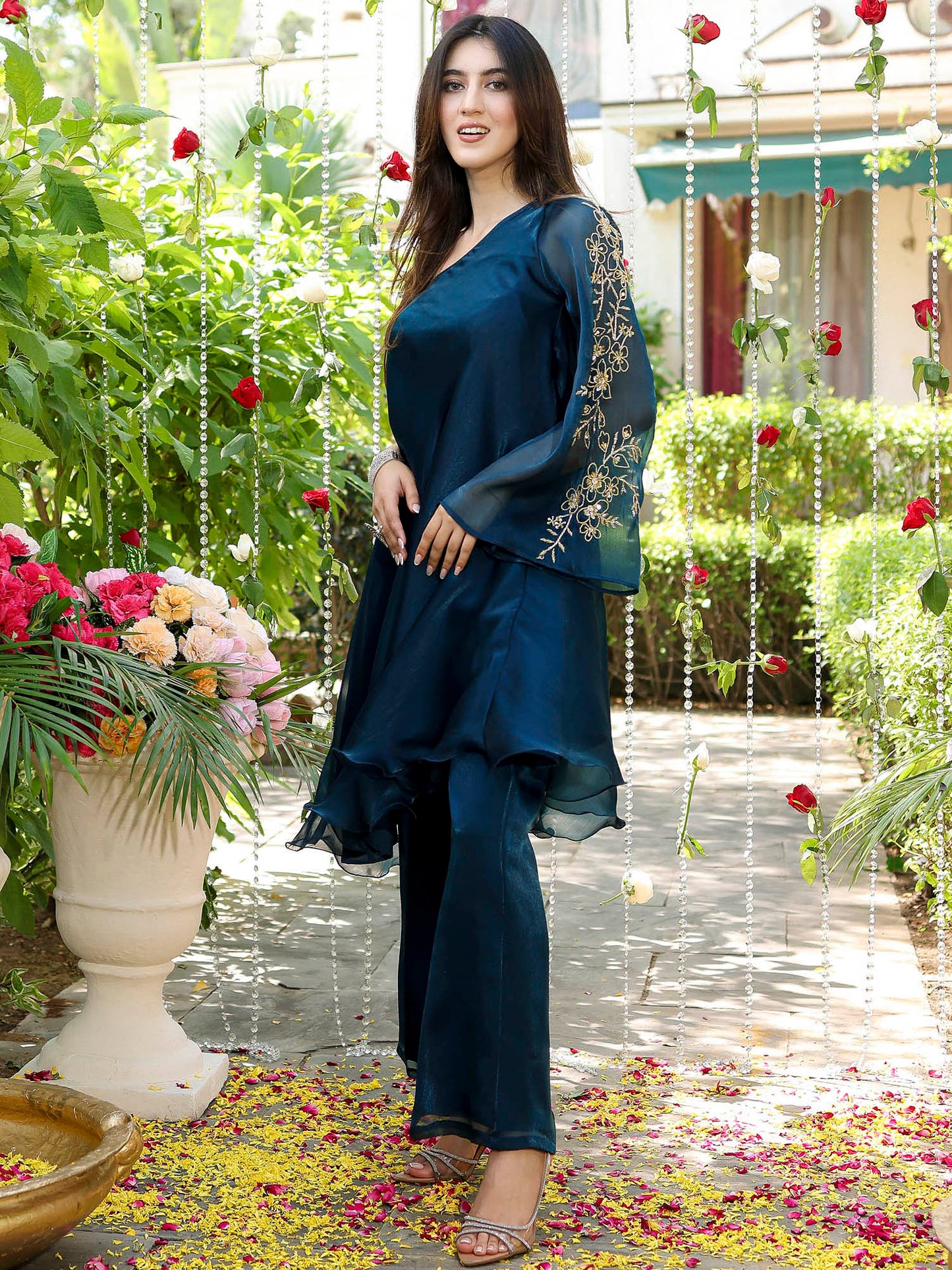 Peacock Green Kurta and Bootcut Pant