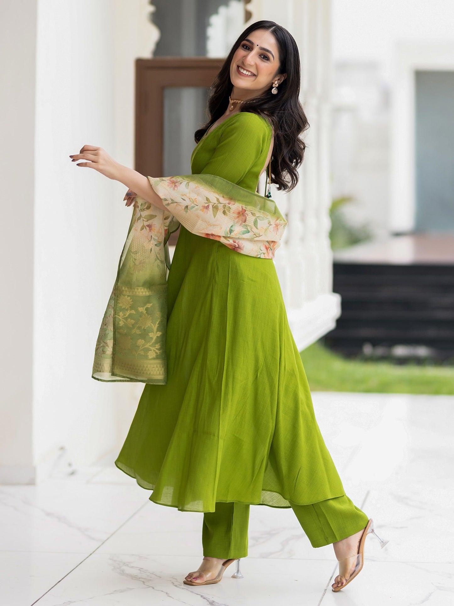 Ethnic Olive Suit Set