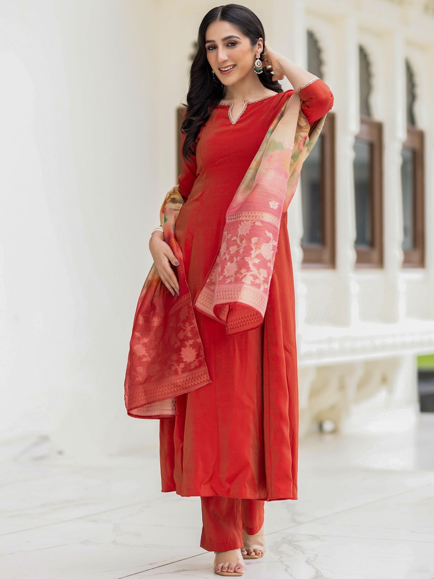 Ethnic Red Suit Set