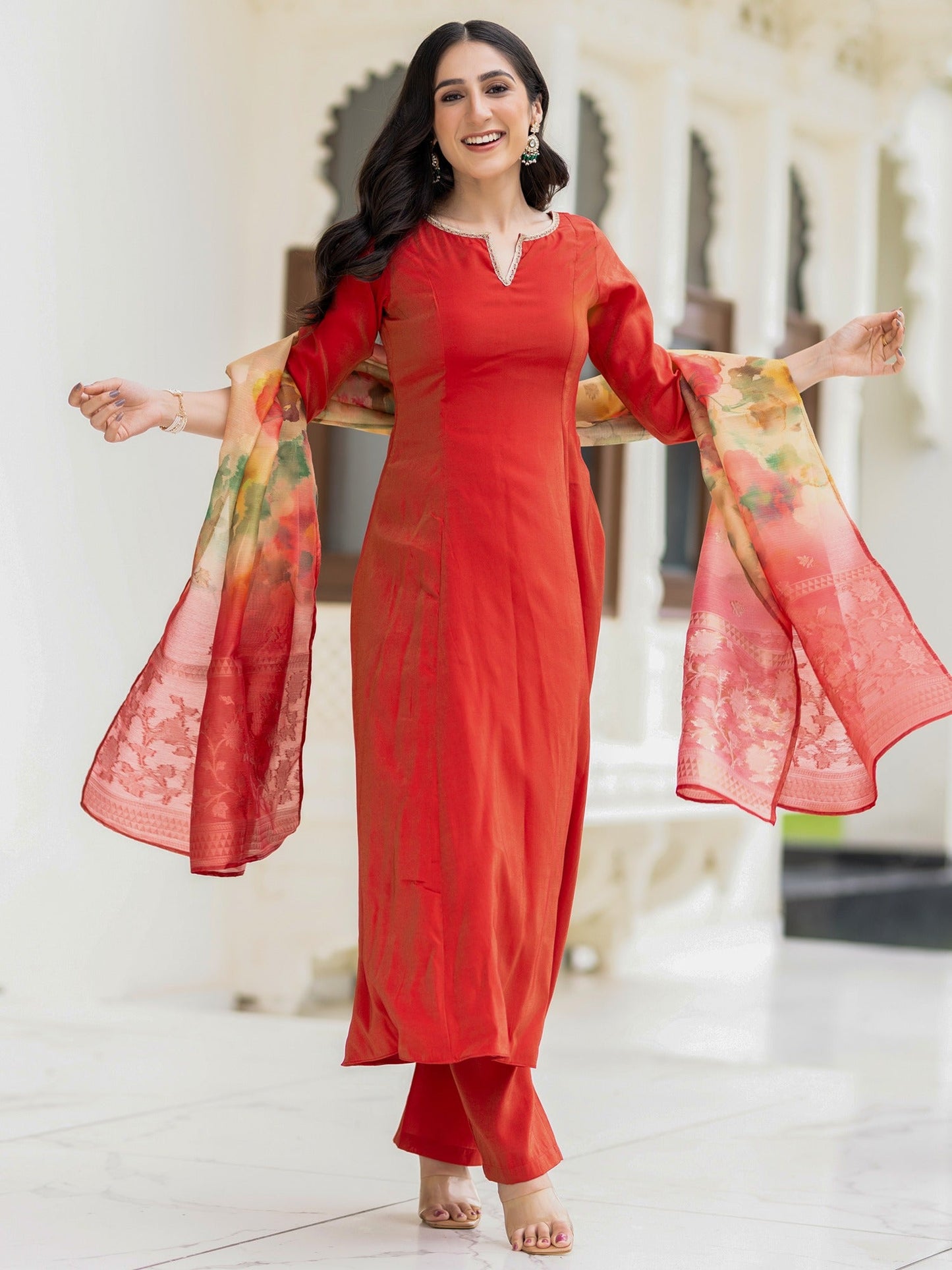 Ethnic Red Suit Set