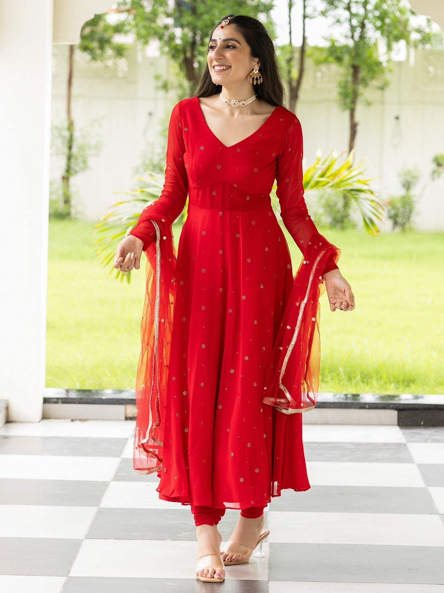 Meher Red Anarkali