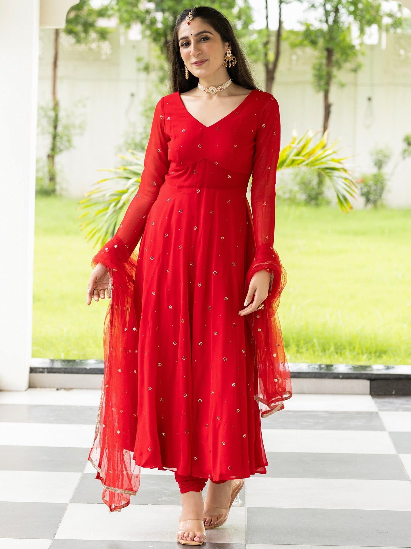 Meher Red Anarkali