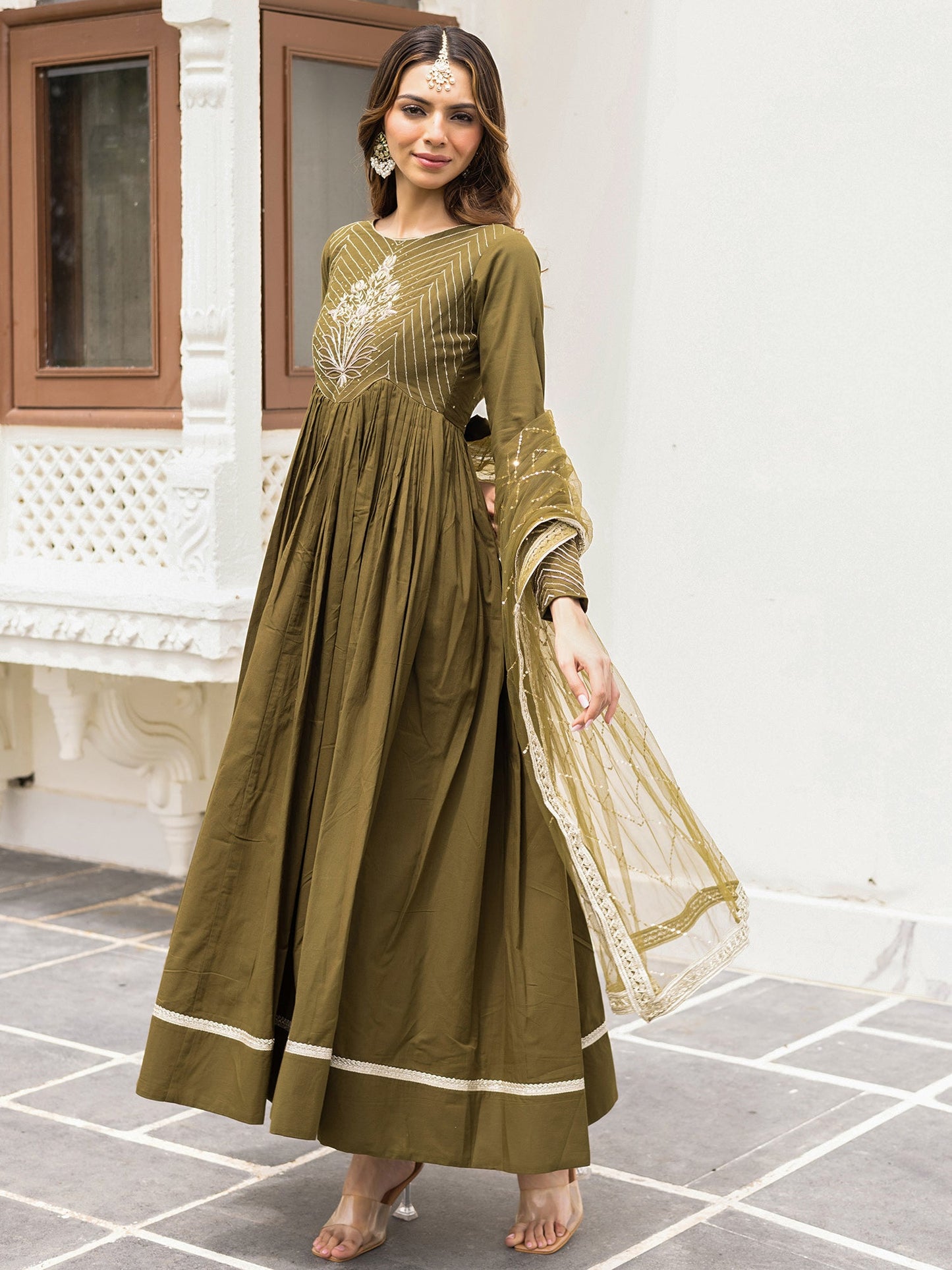 Sitaara Green Anarkali Set