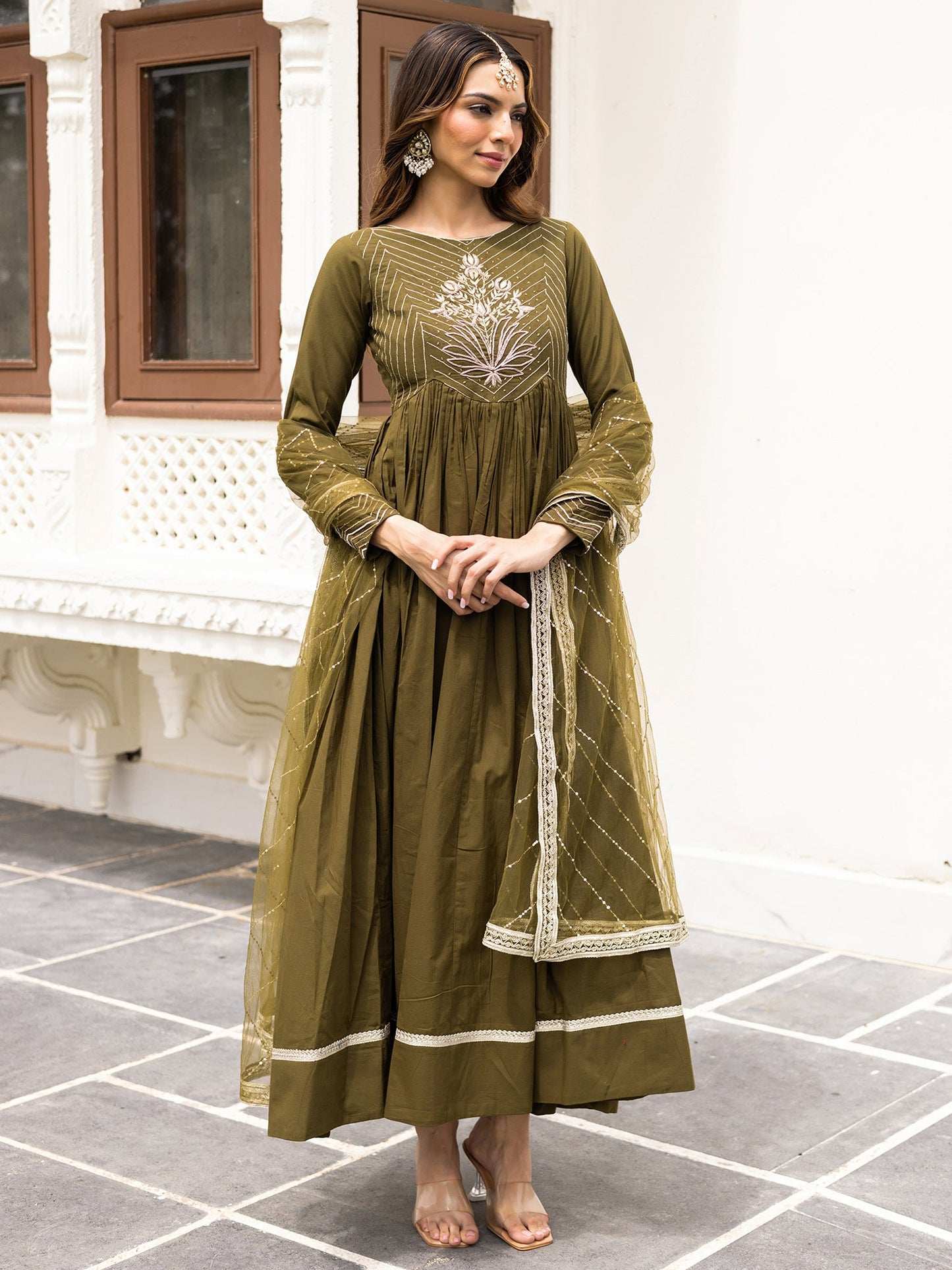 Sitaara Green Anarkali Set